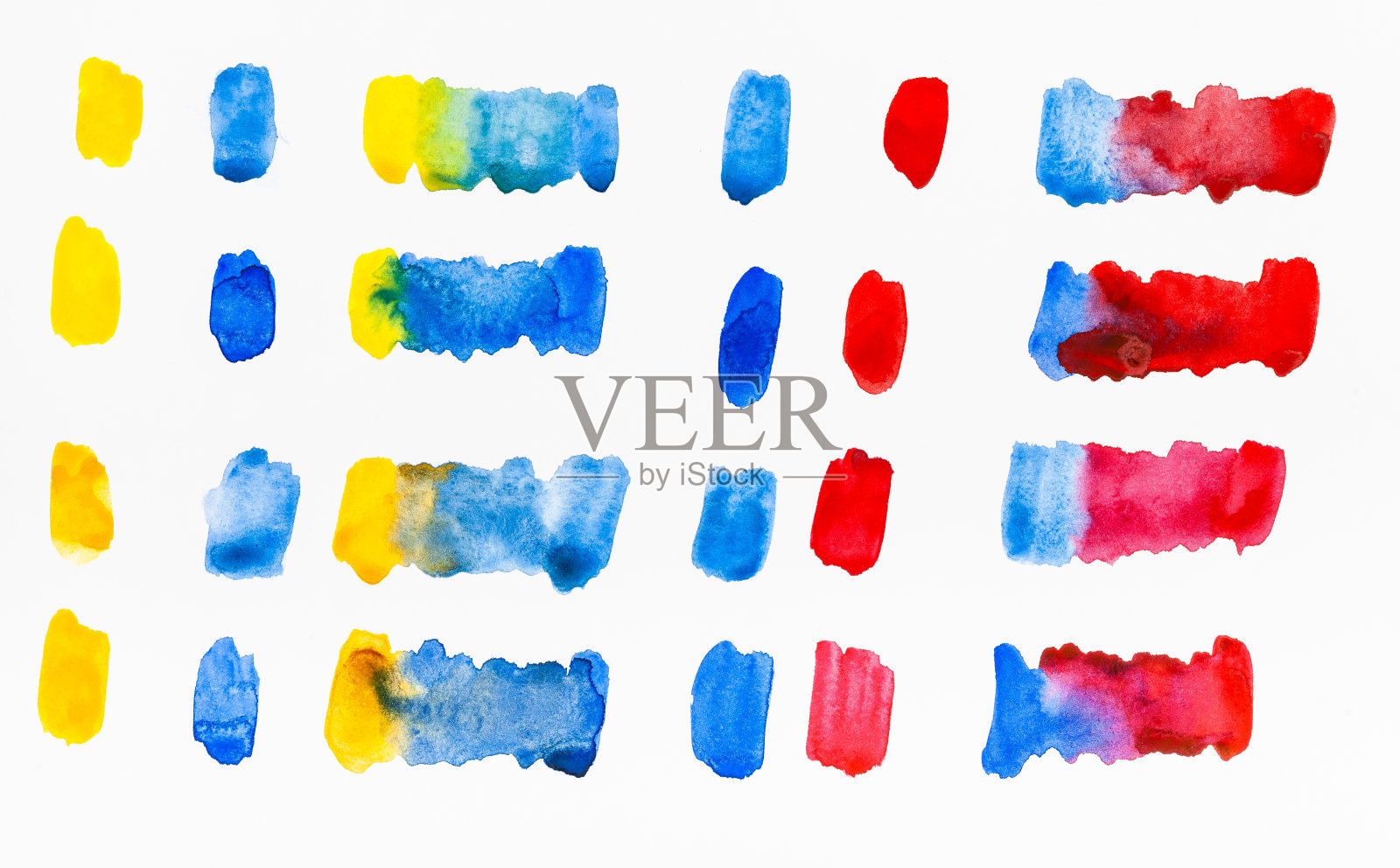 混合黄色和红色与蓝色插画图片素材