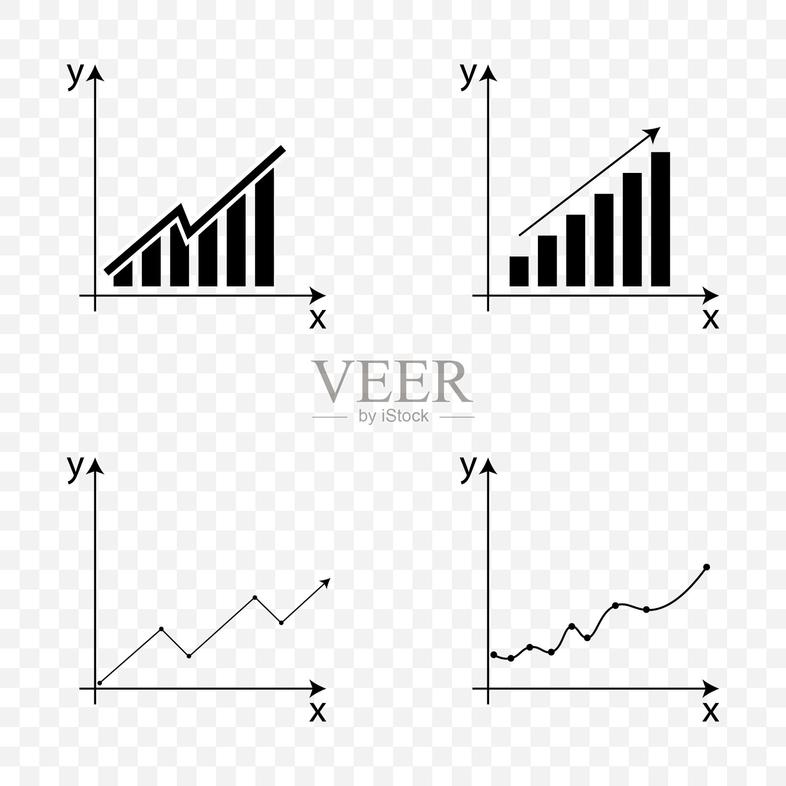 在图表上设置图标,显示增长趋势图标素材
