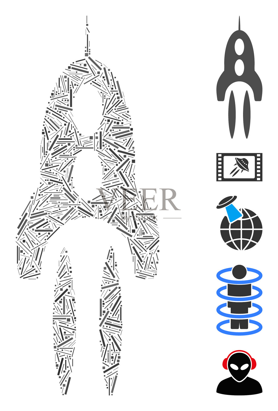 Hatch Mosaic space rocket图标插画图片素材