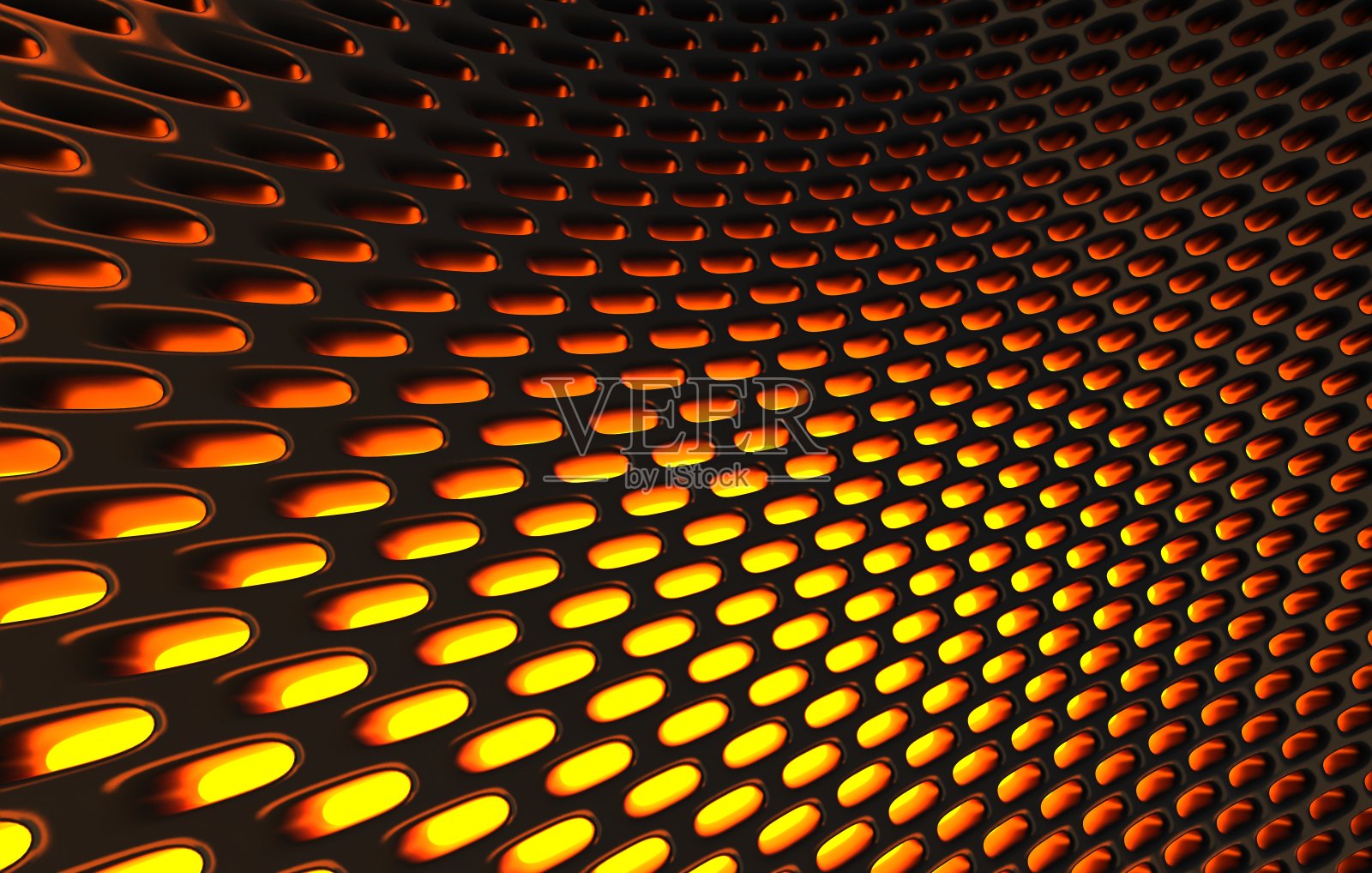 金属网grild。摘要高分辨率三维背景绘制。3d渲染的黑碳网格与橙色光。照片摄影图片