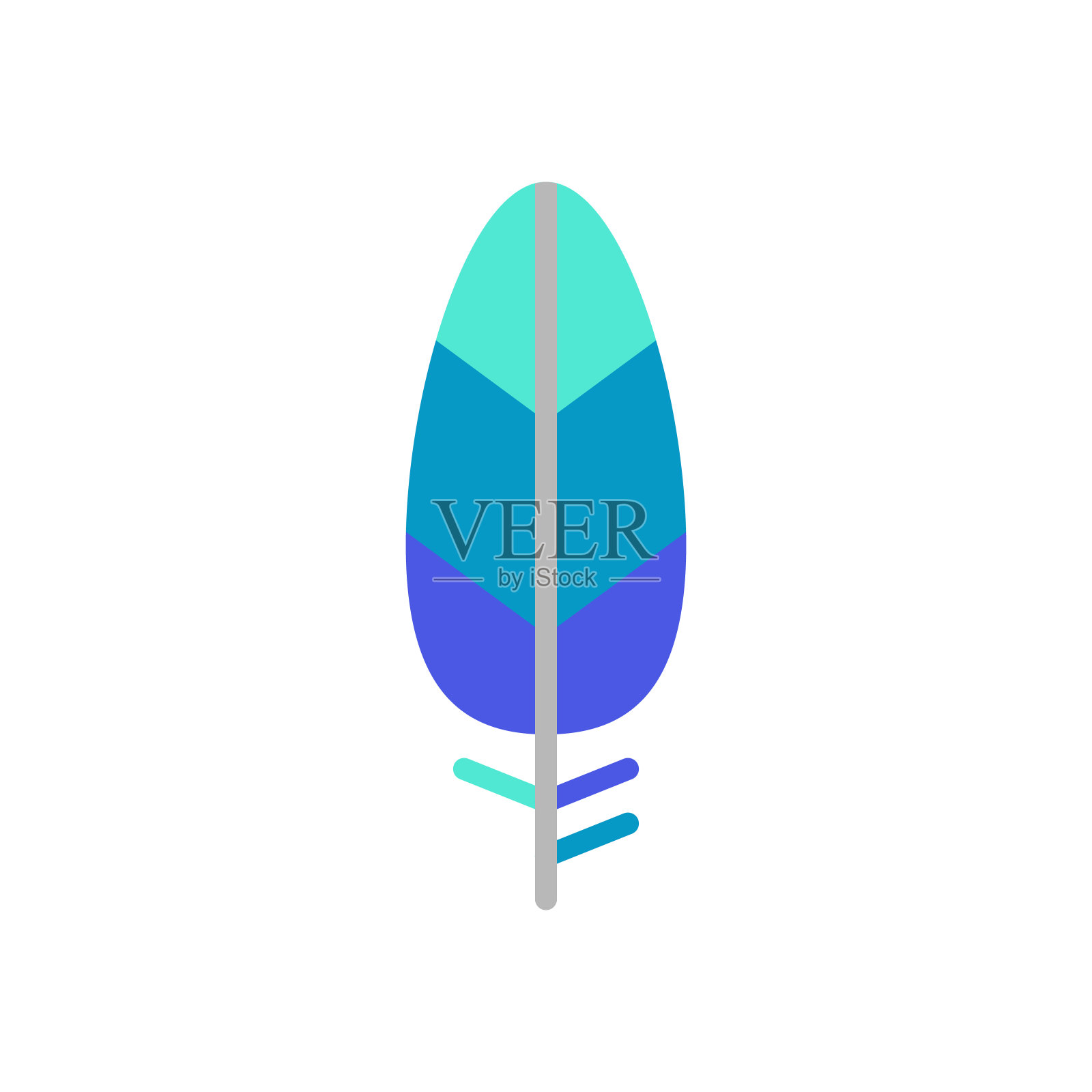 翼鸟图标。简单的颜色矢量元素羽毛图标,用于ui和ux,网站或移动应用程序插画图片素材