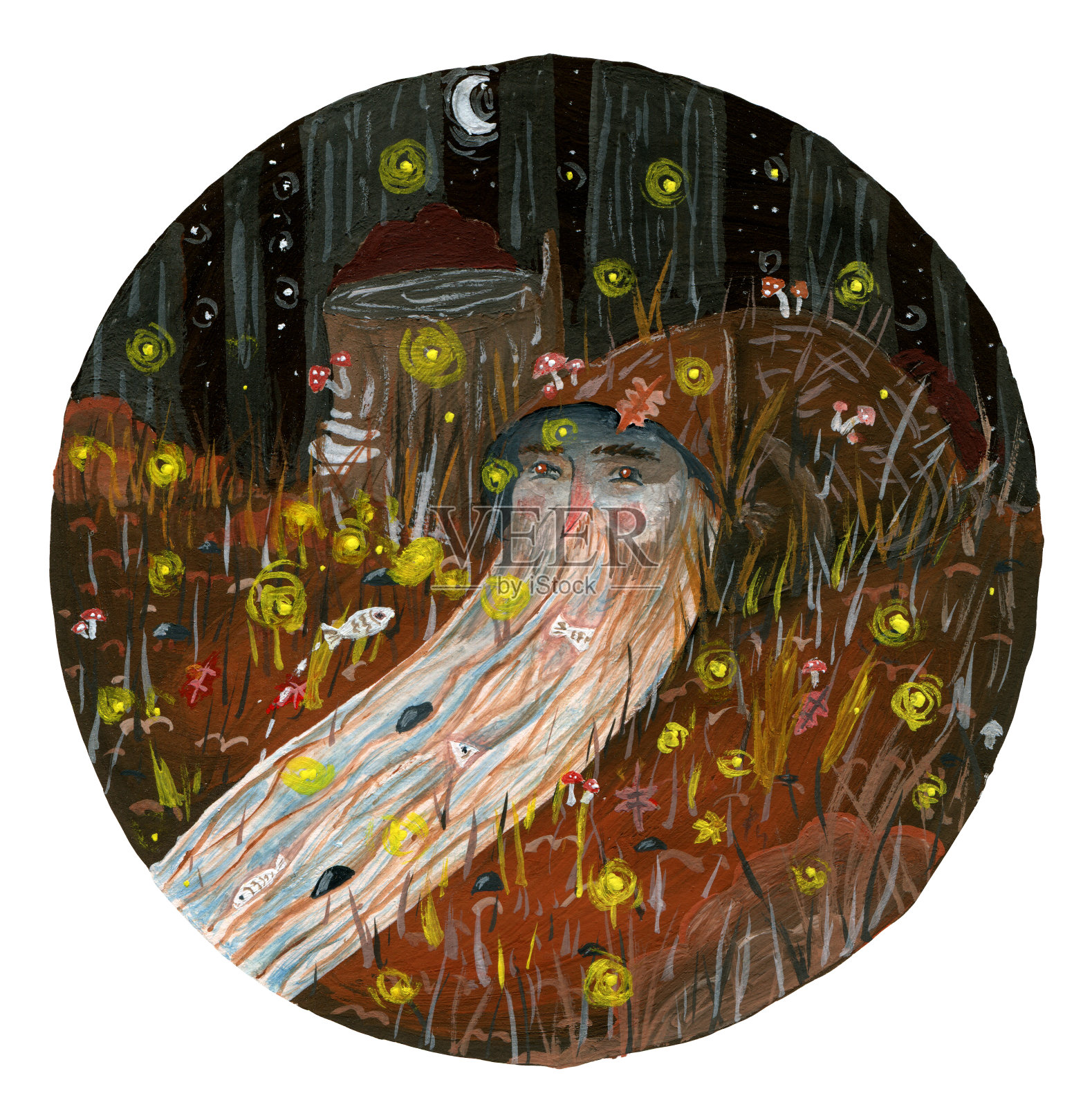 隐藏的老男人插画图片素材