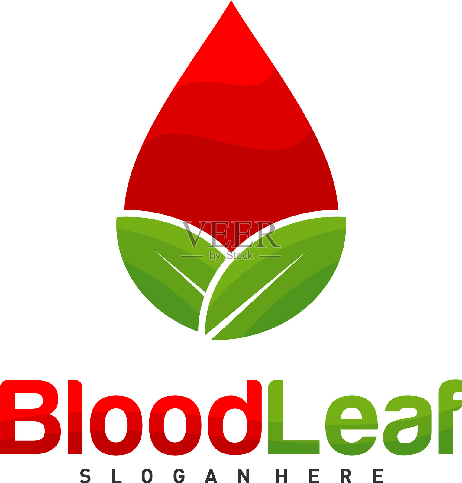 血叶标志模板自然滴血插画图片素材