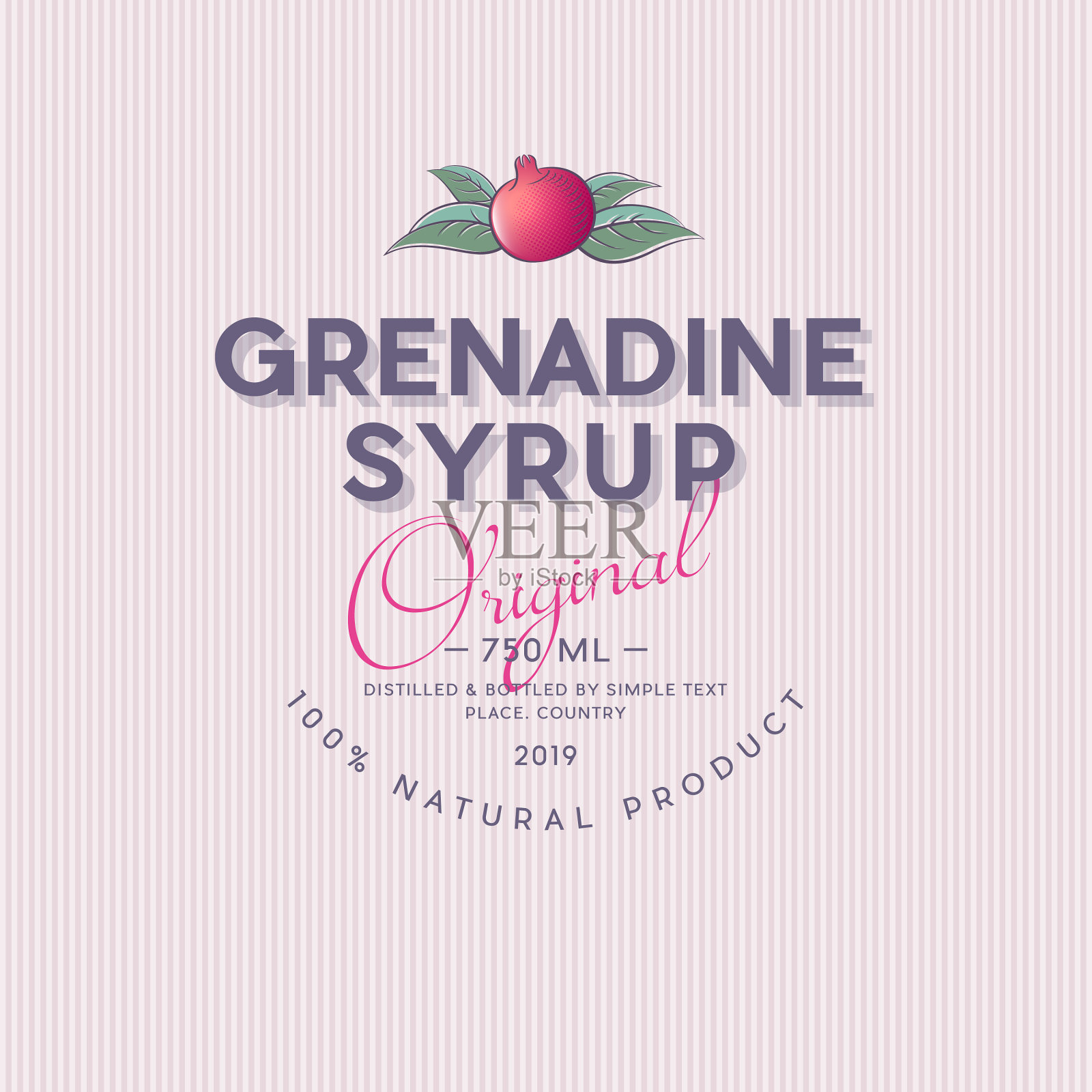 石榴糖标签石榴糖浆贴纸插画图片素材