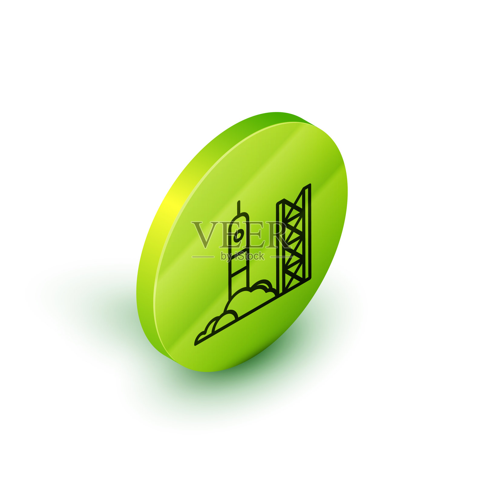 等距线火箭从航天发射场发射插画图片素材