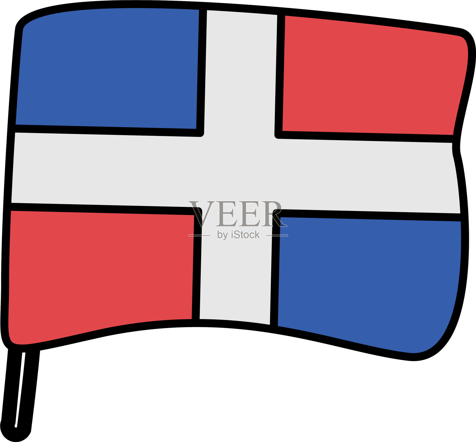 多米尼加共和国国旗国家孤立图标插画图片素材