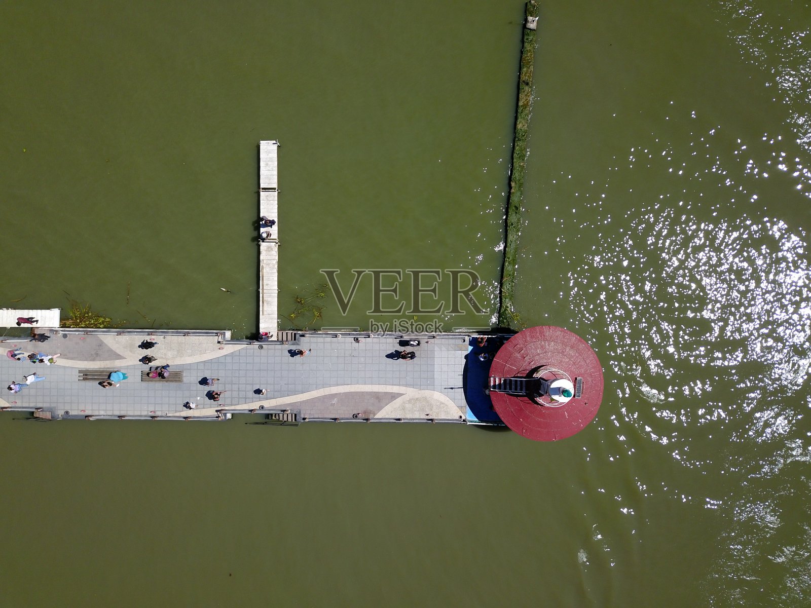 哈利斯科Chapala木板路灯塔的天顶视图照片摄影图片