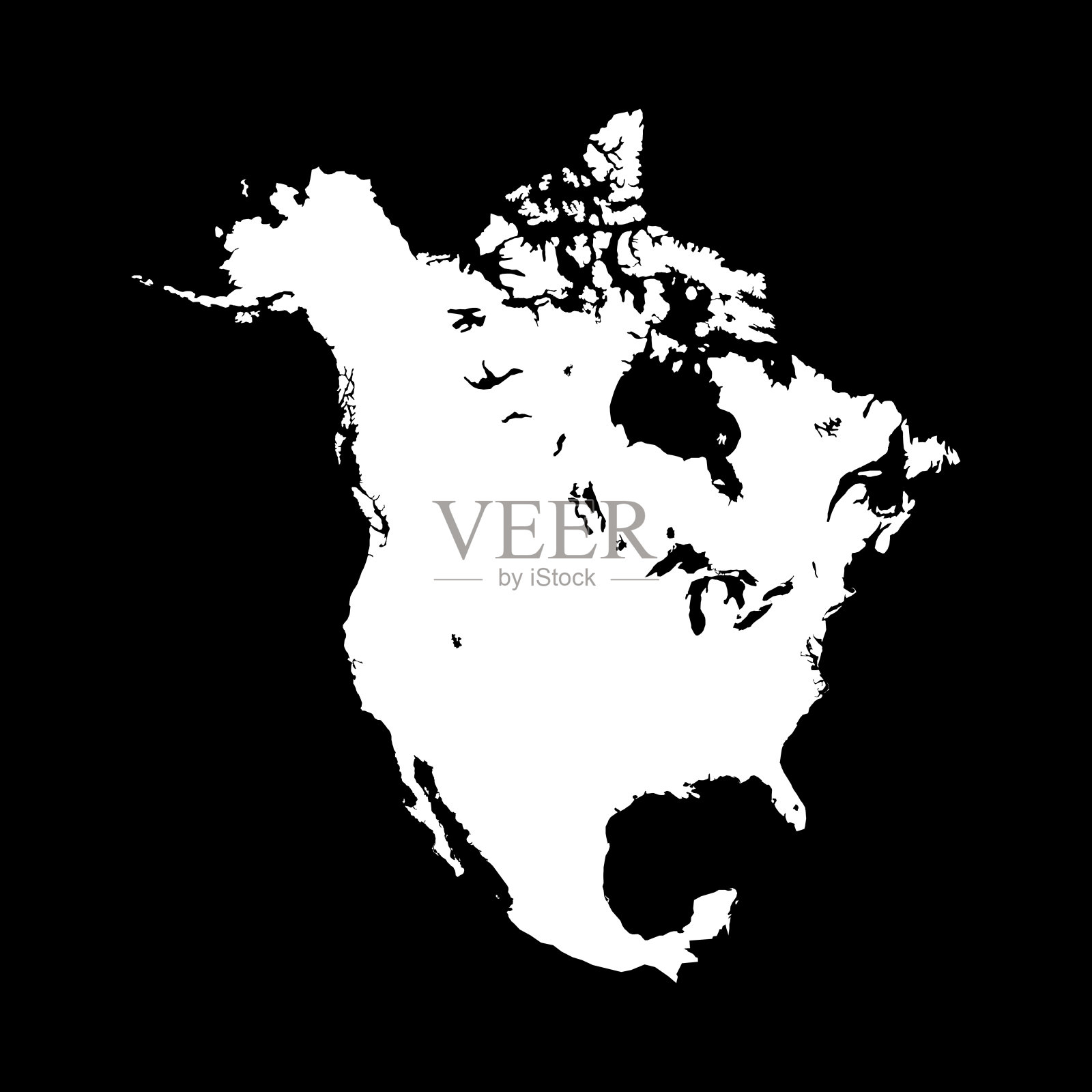 北美地图插画图片素材