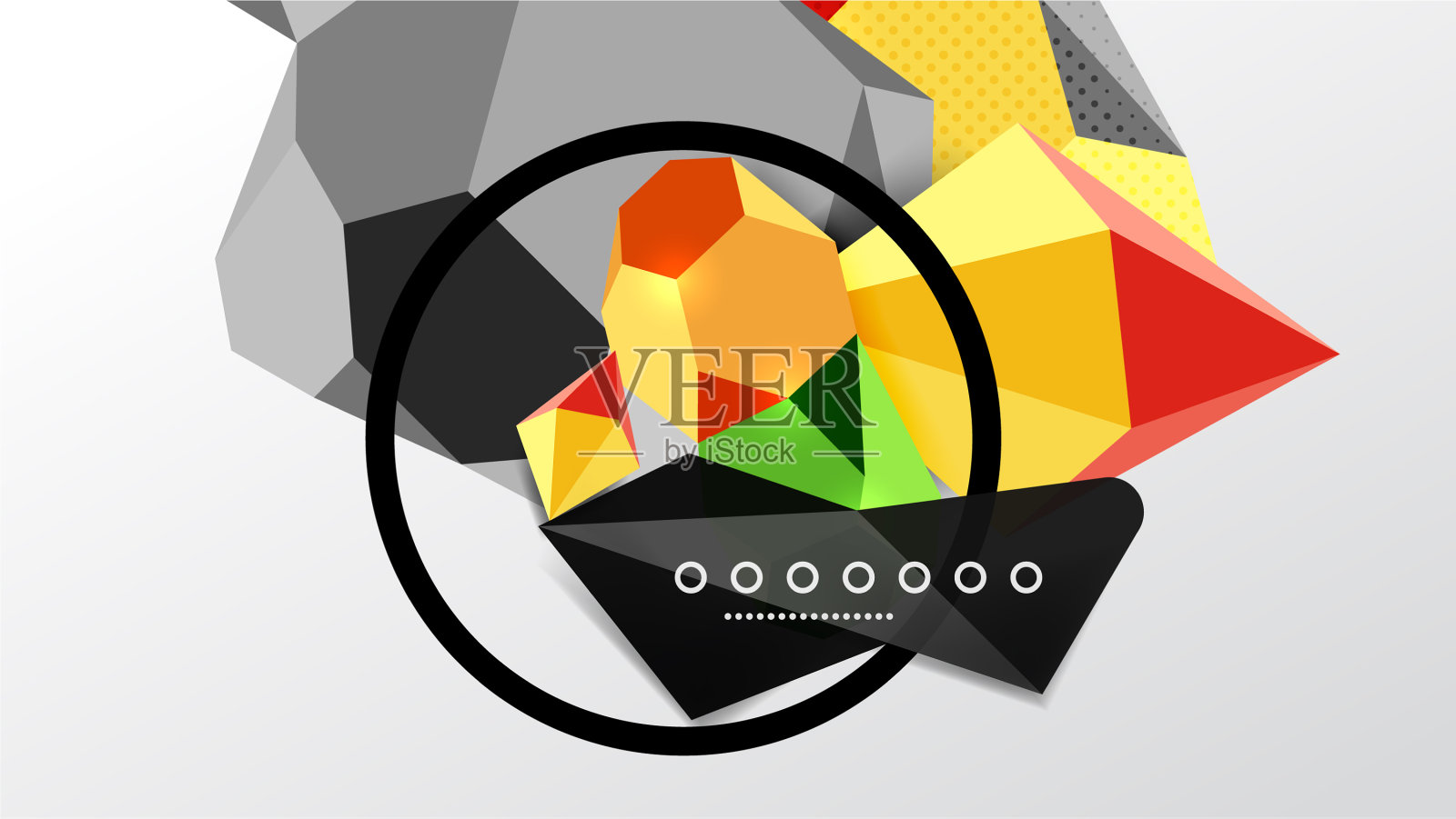 抽象背景-三维多边形几何插画图片素材