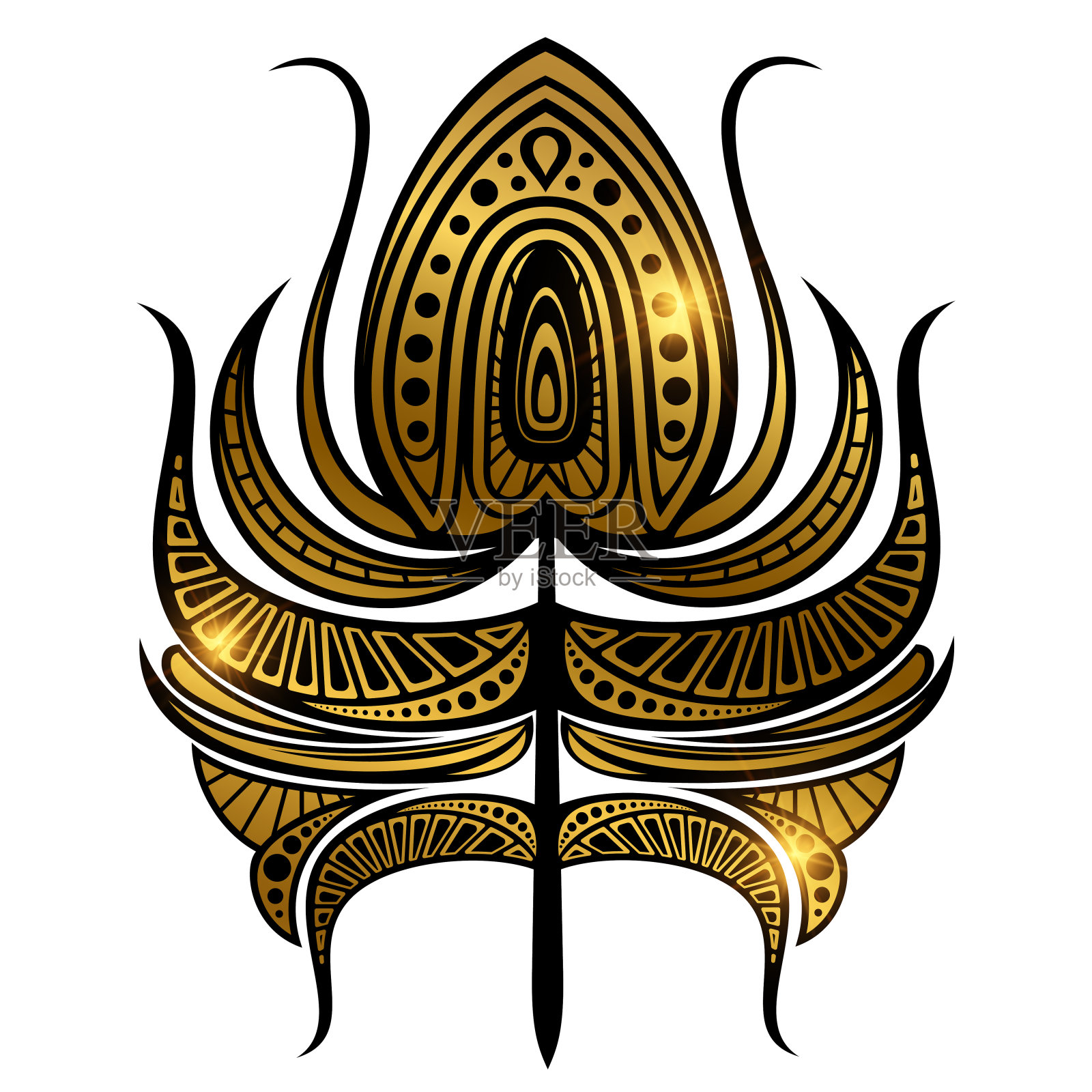 黑色和金色矢量羽毛插画图片素材