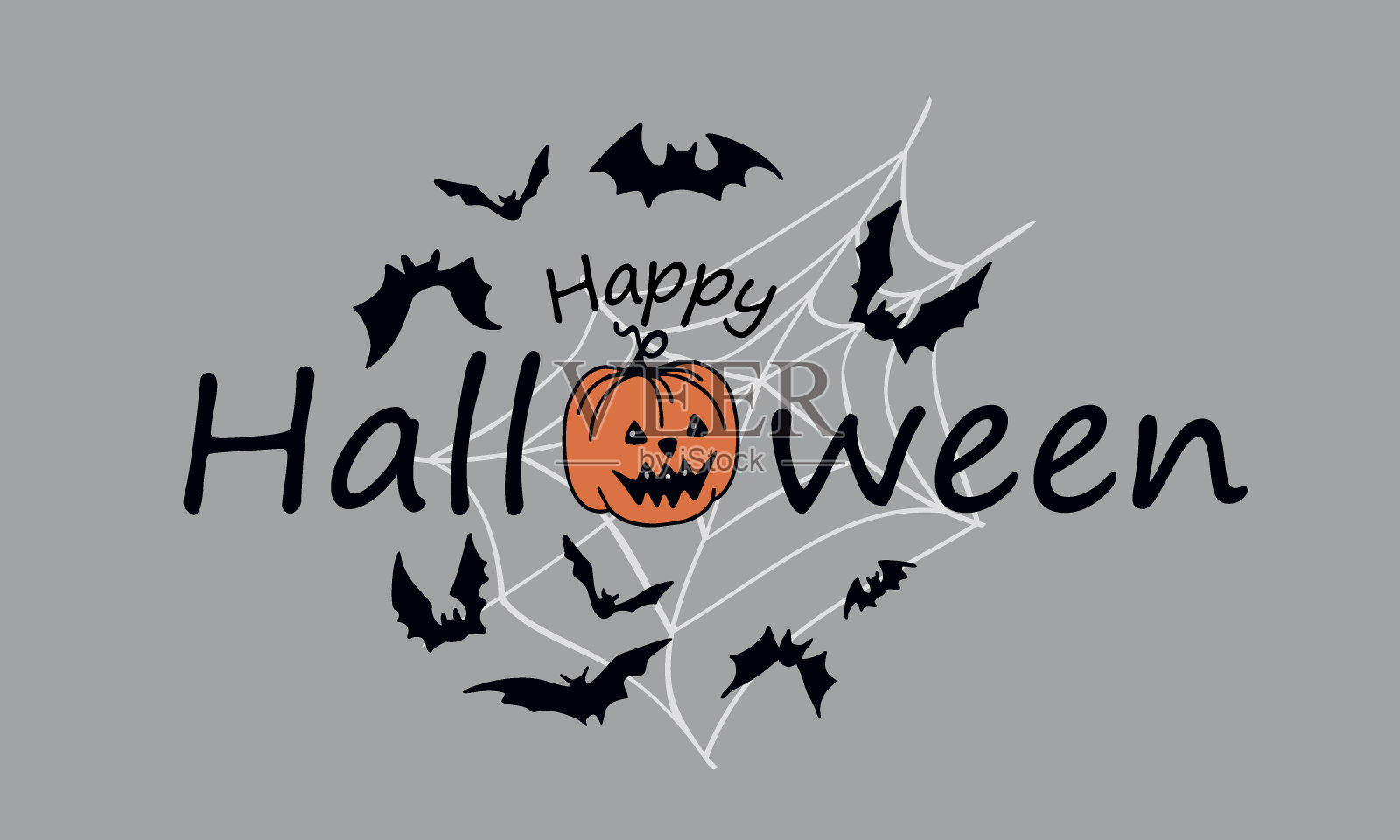 万圣节快乐短信。横幅。向量。设计派对请柬,贺卡,海报的概念插画图片素材