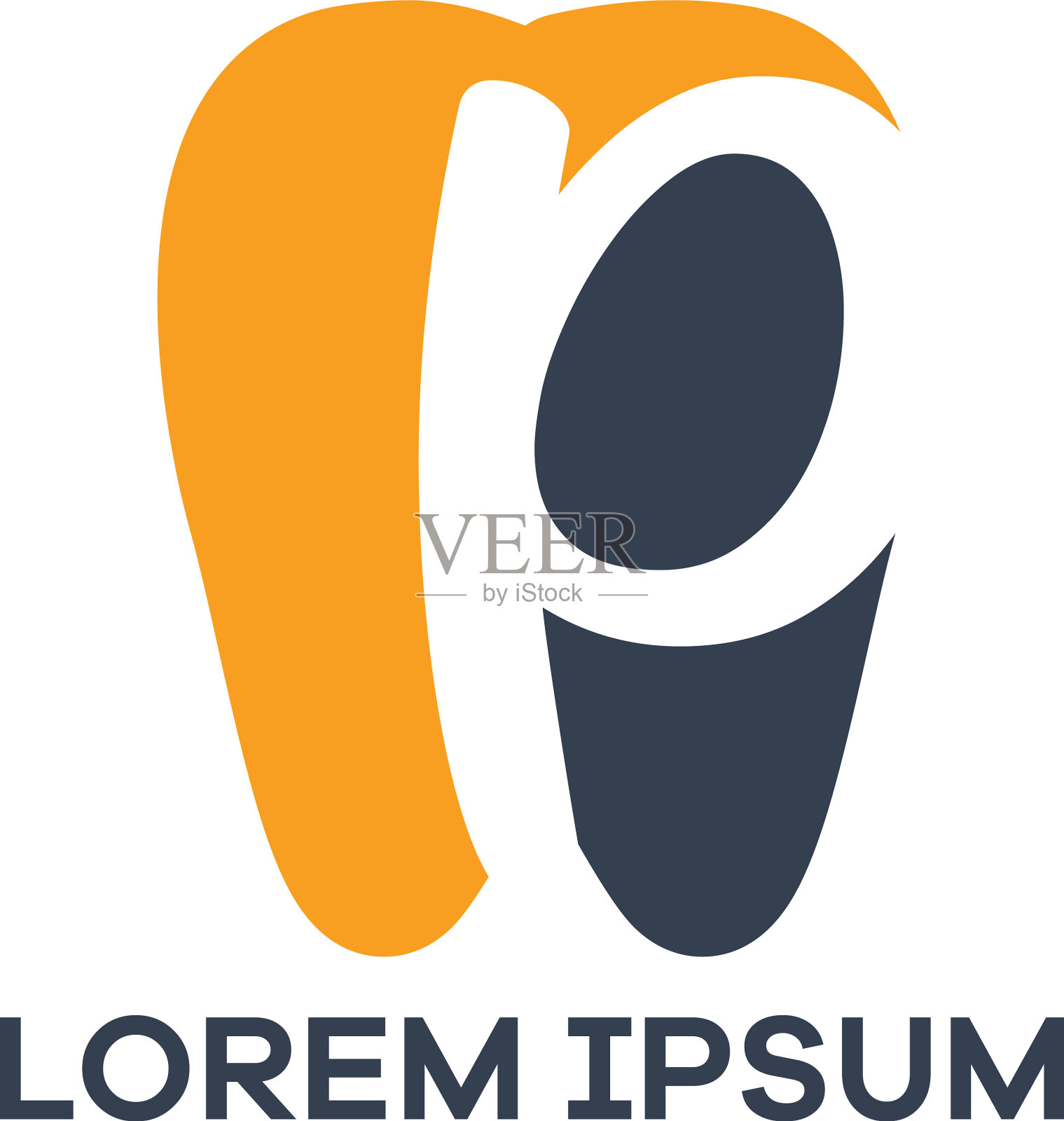 P字标志设计P字齿插画图片素材