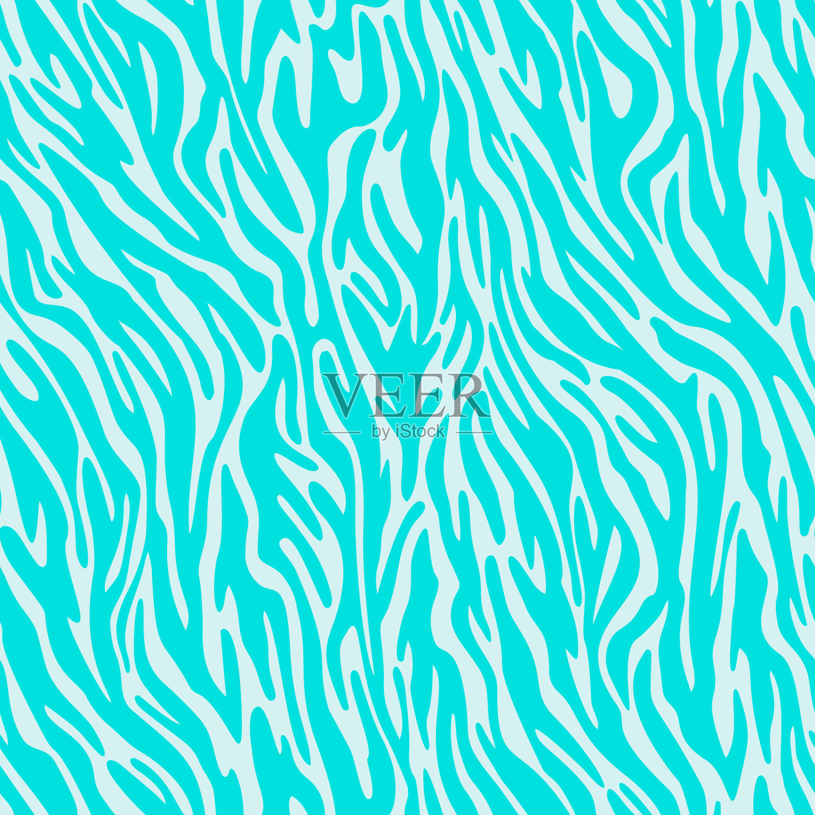 向量斑马皮肤无缝模式。动物毛皮条纹纹理点缀。曲线波浪线时尚的设计面料和纺织品插图。插画图片素材