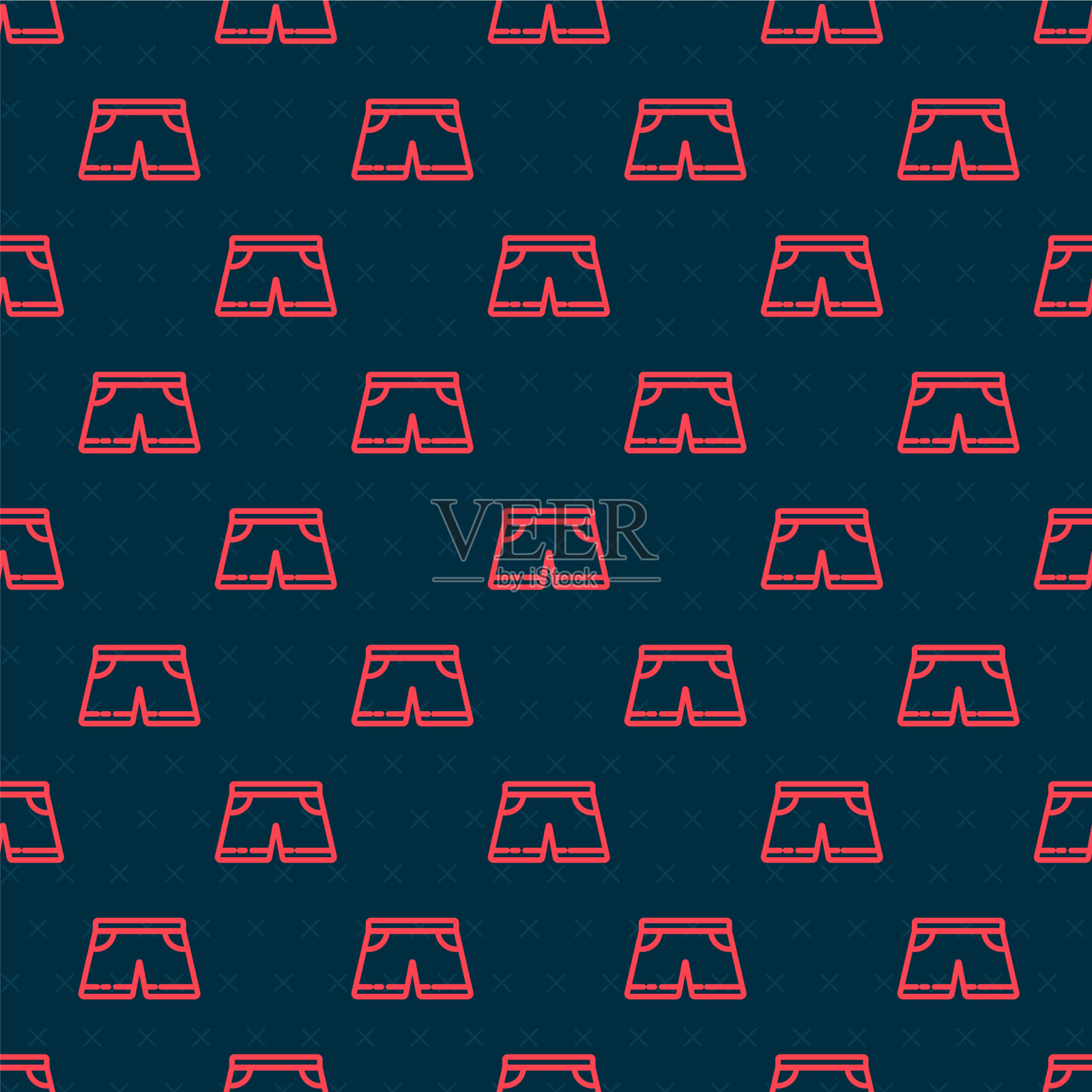 红色线泳裤图标隔离无缝插画图片素材