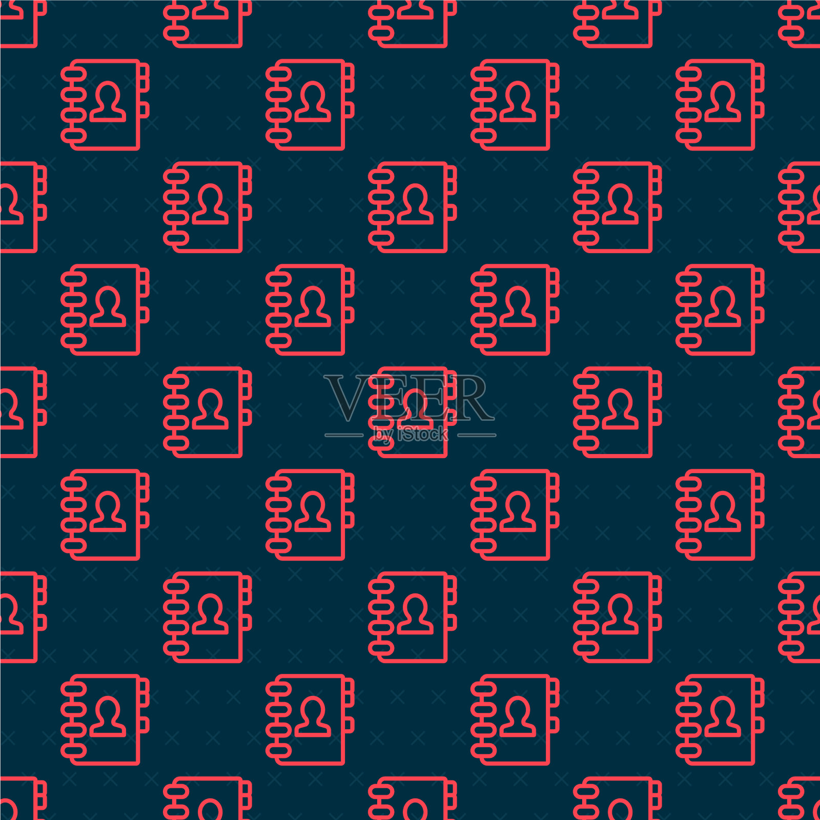 红线地址簿图标隔离无缝插画图片素材