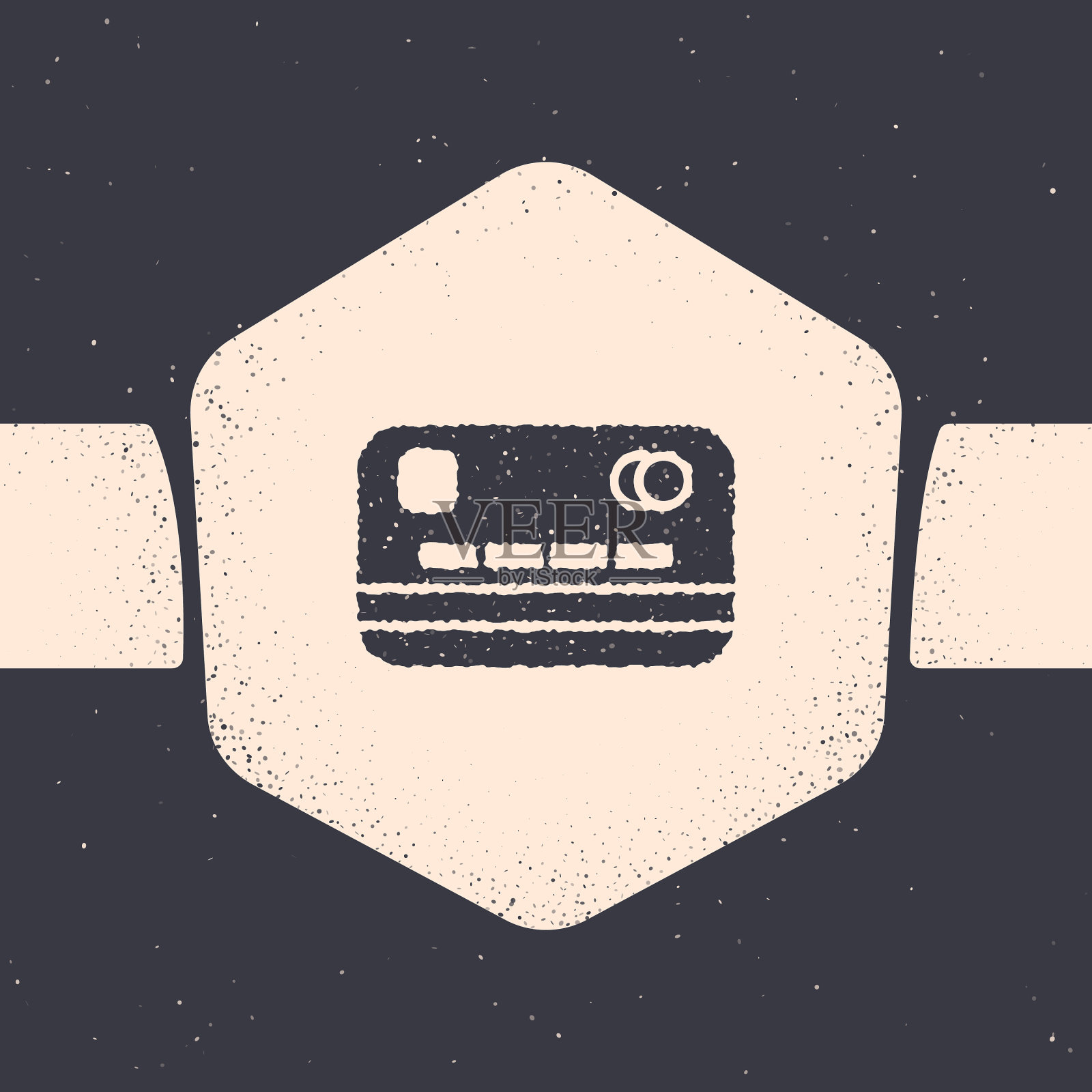 垃圾信用卡图标孤立在灰色插画图片素材