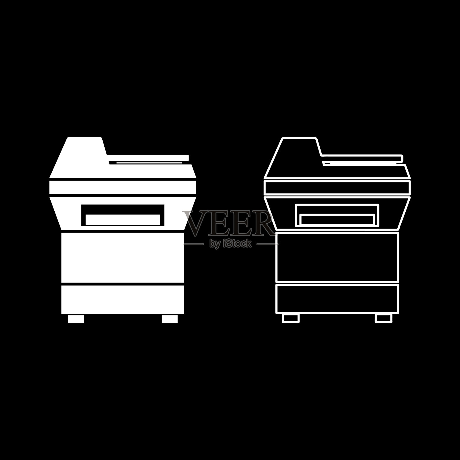 办公室用的复印机插画图片素材