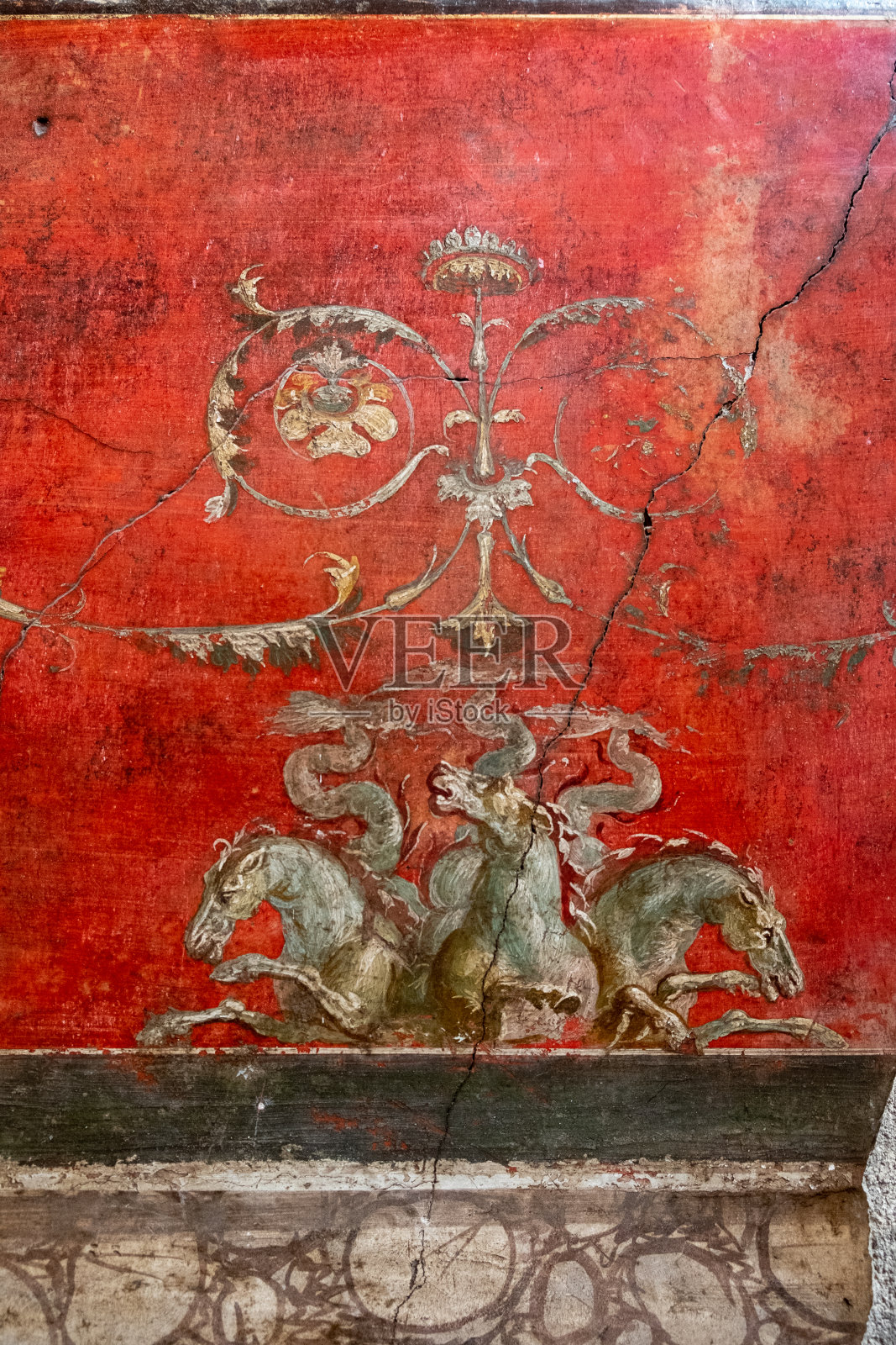 庞贝一所房子里的古老壁画照片摄影图片