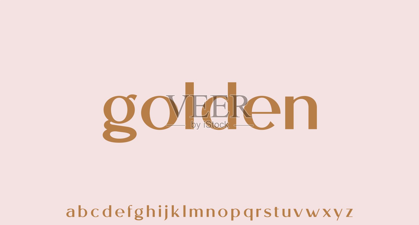 优雅的金色小写字体插画图片素材