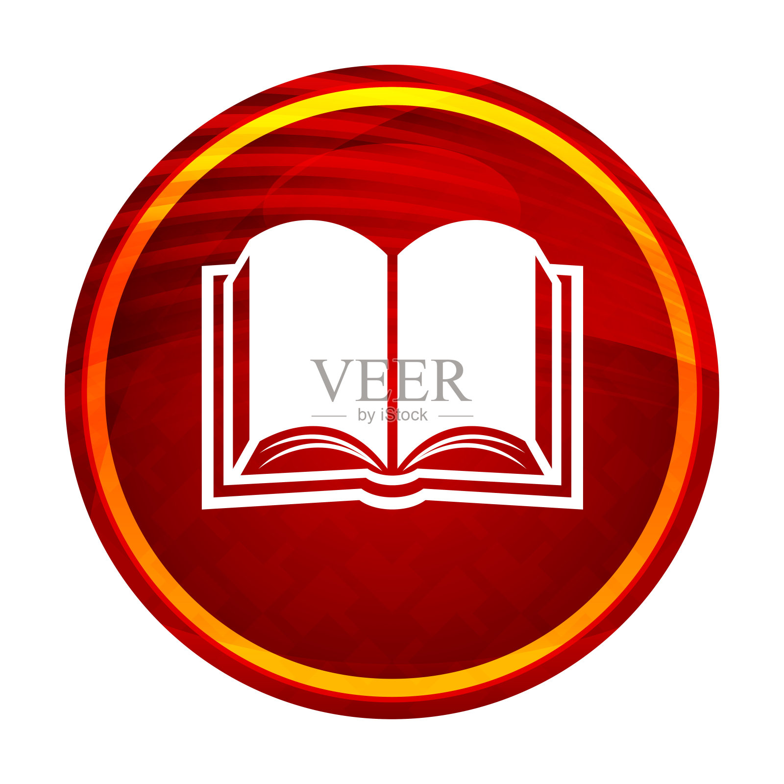 书图标创意红色圆形按钮插图设计插画图片素材