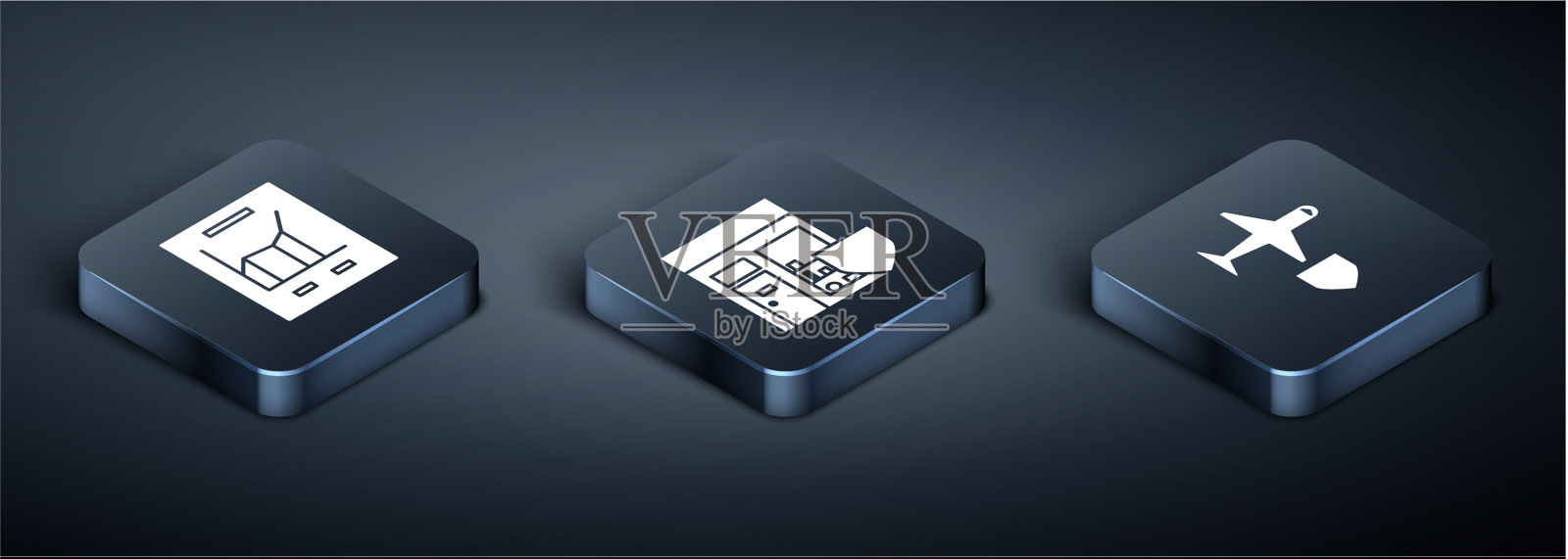 设置图形图表平面的等距文档图标素材