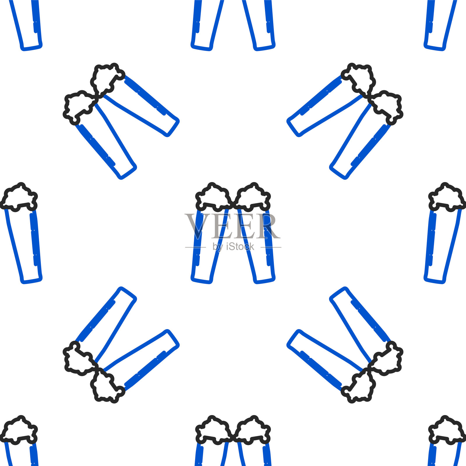 Line Glass的啤酒图标隔离无缝模式上的白色背景。色彩斑斓的轮廓的概念。向量插画图片素材
