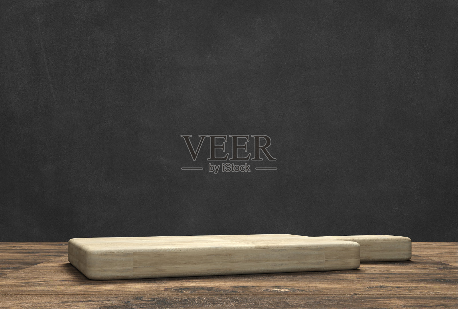 模糊的厨房前有一个带砧板的木制桌面照片摄影图片