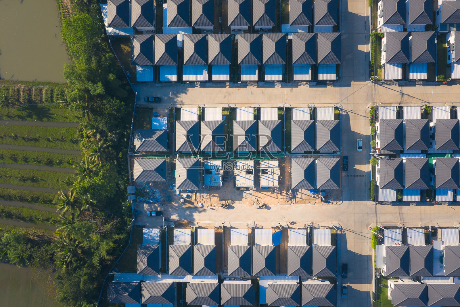 泰国清迈的房屋建筑工地鸟瞰图照片摄影图片