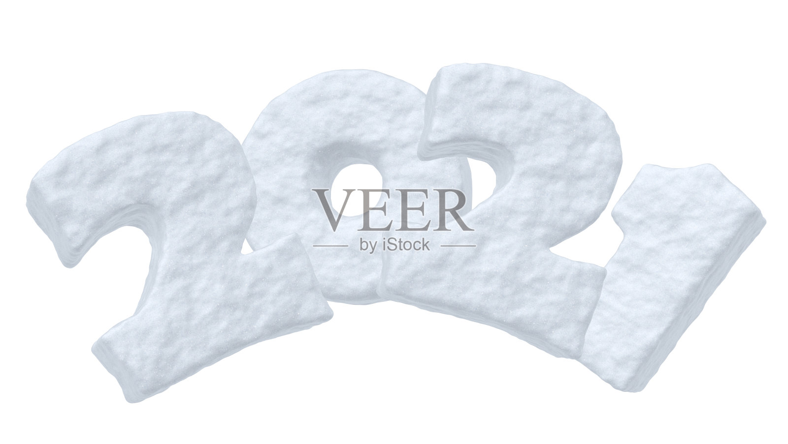 2021年新春快乐雪文孤立上白照片摄影图片