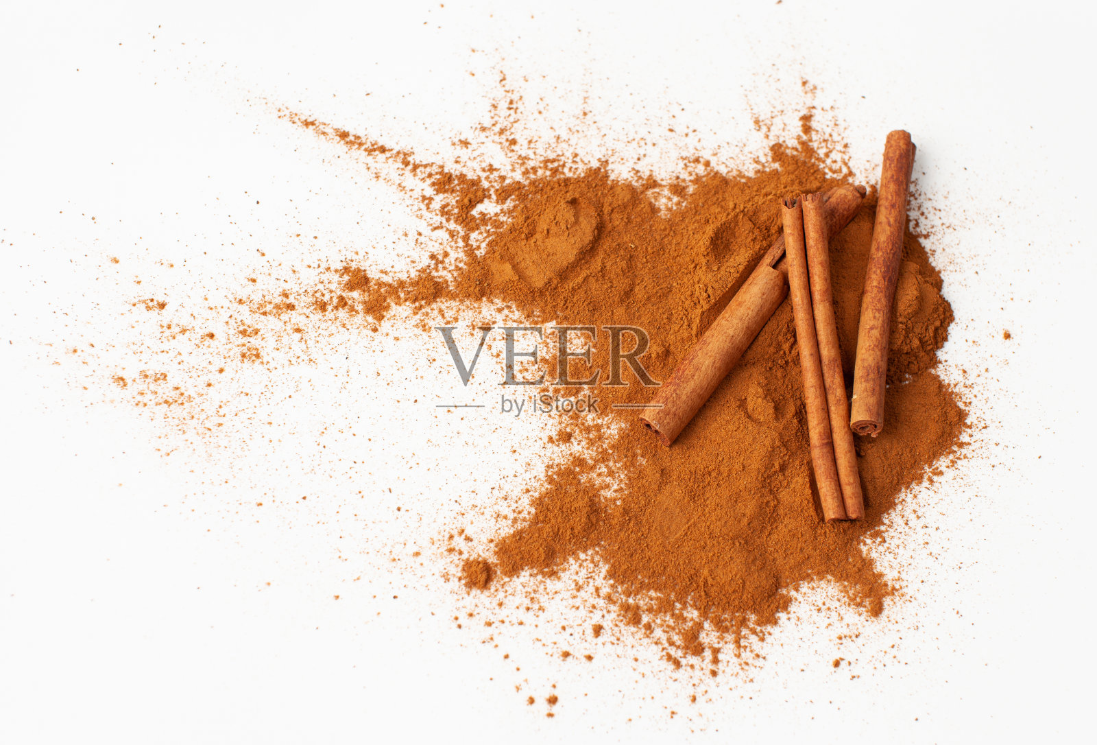 肉桂棒在白色背景,放置文本照片摄影图片