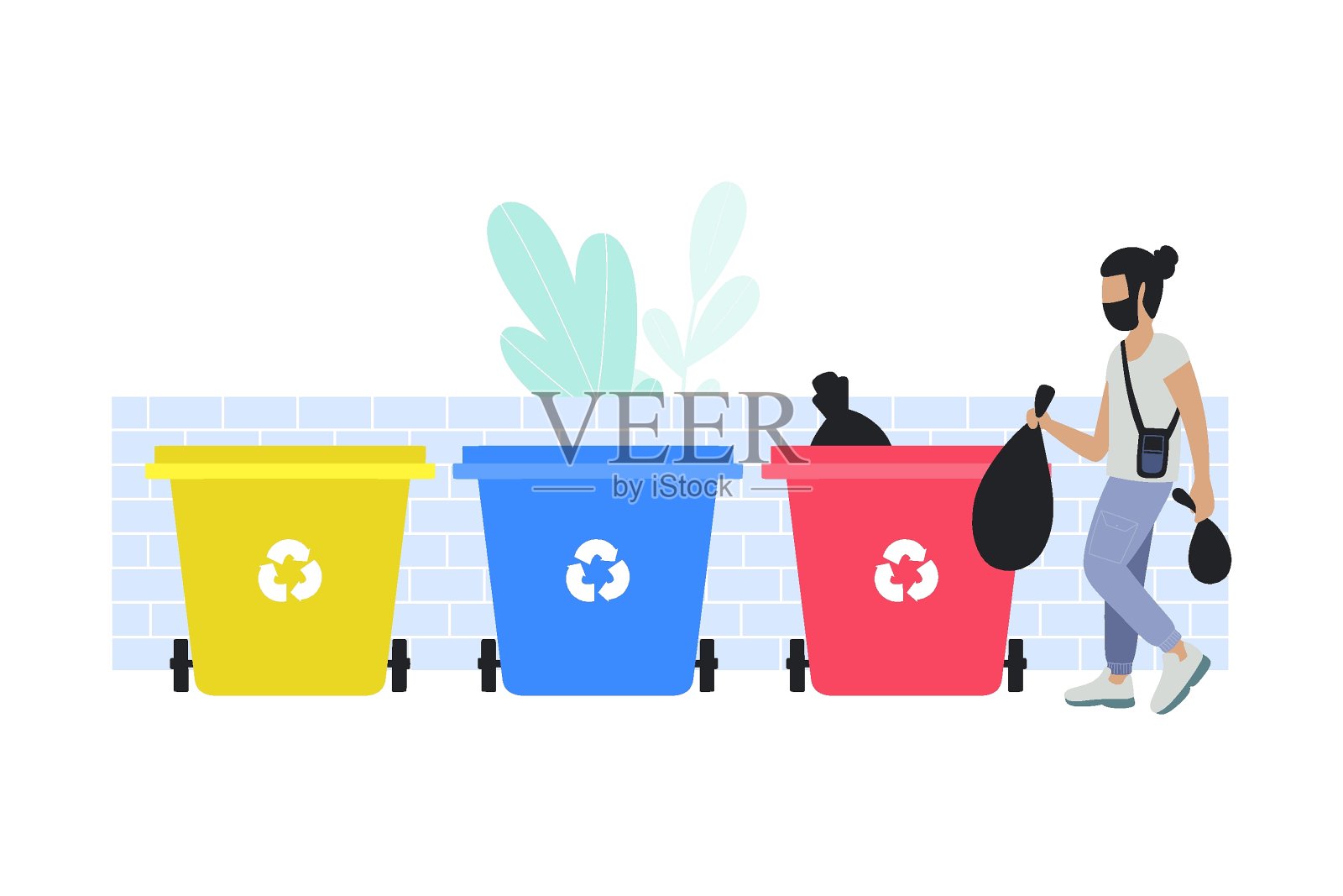 垃圾分类插画图片素材