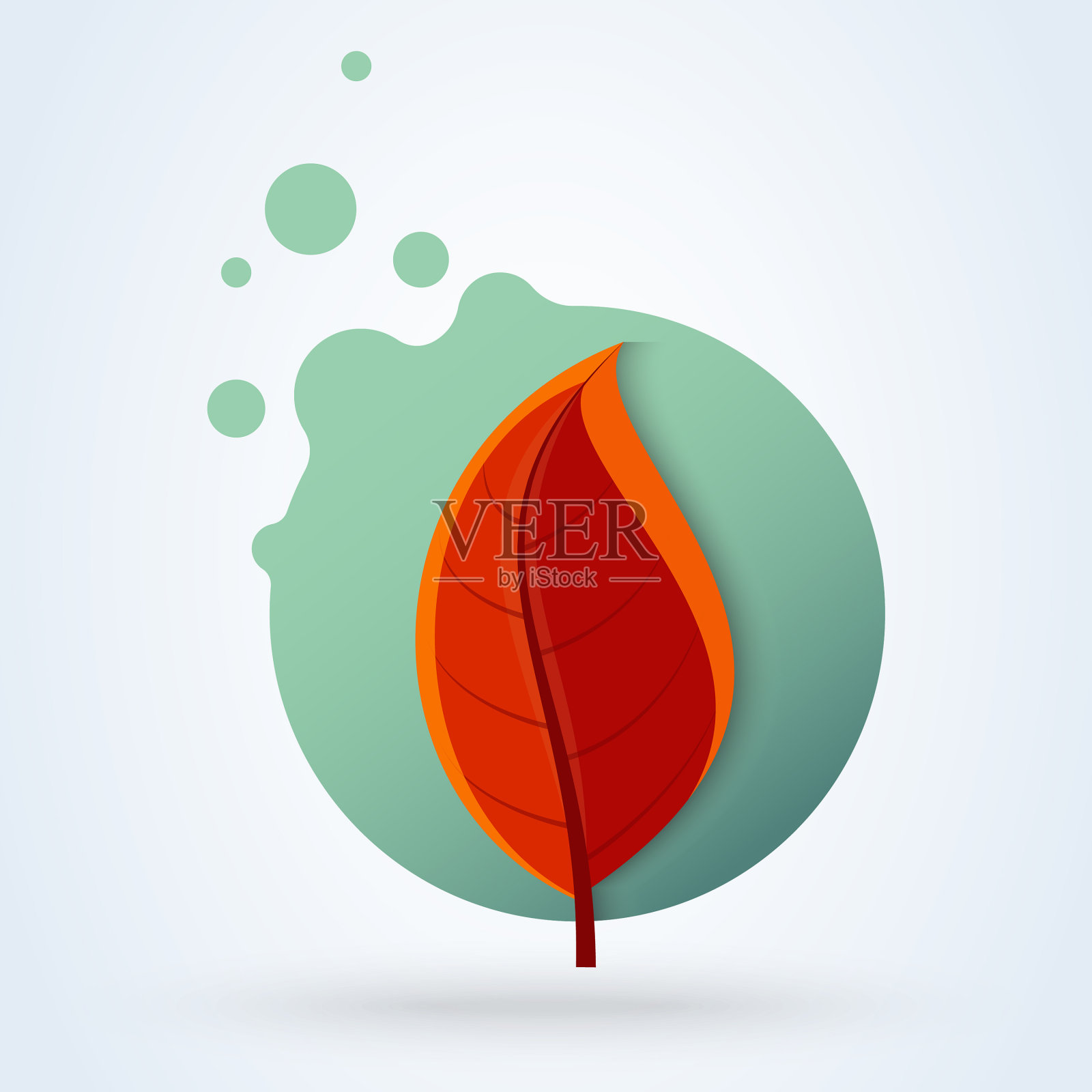 生态图标橙色叶子标志健康和自然插画图片素材