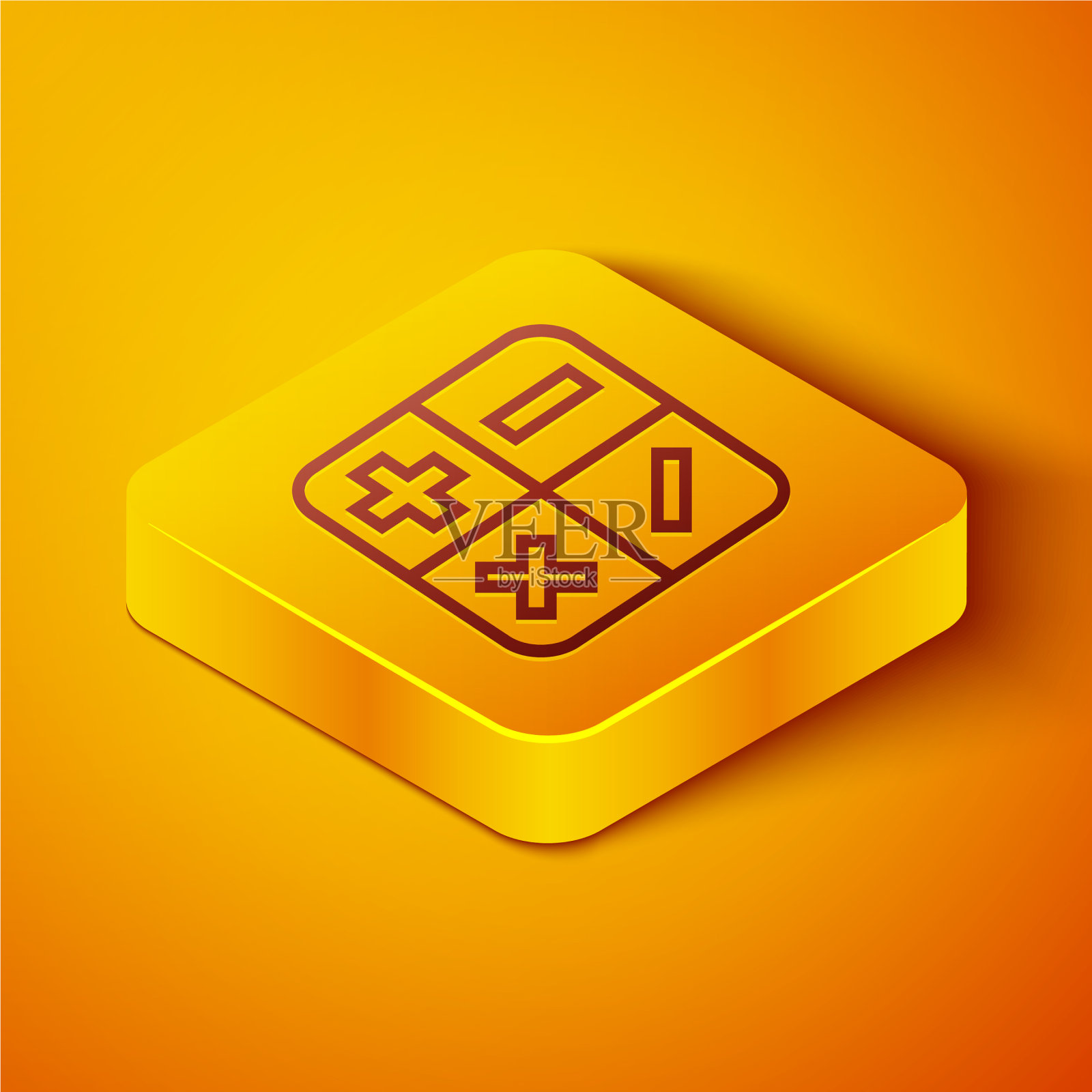 等距线计算器图标隔离在橙色上图标素材