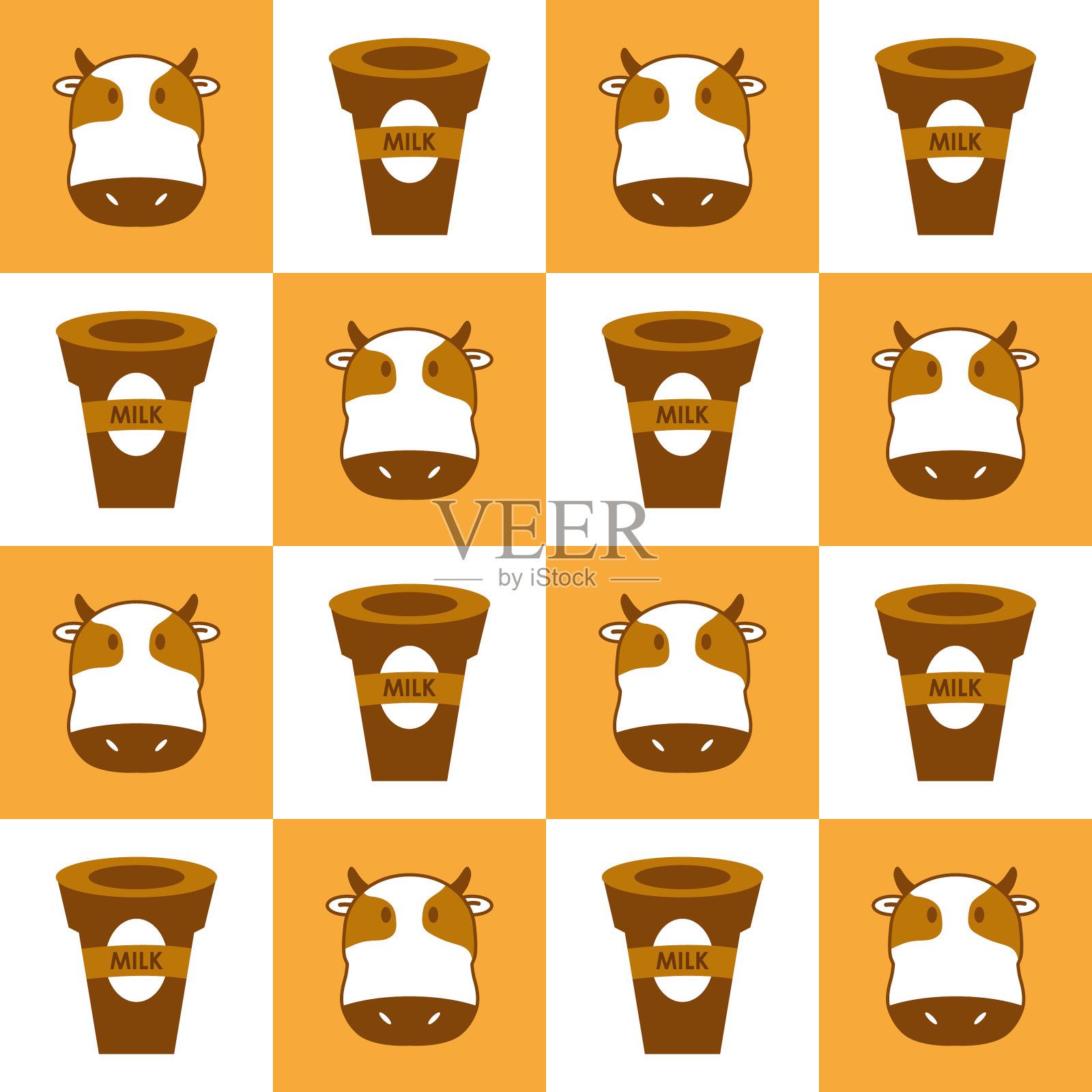 图形奶牛的模式插画图片素材