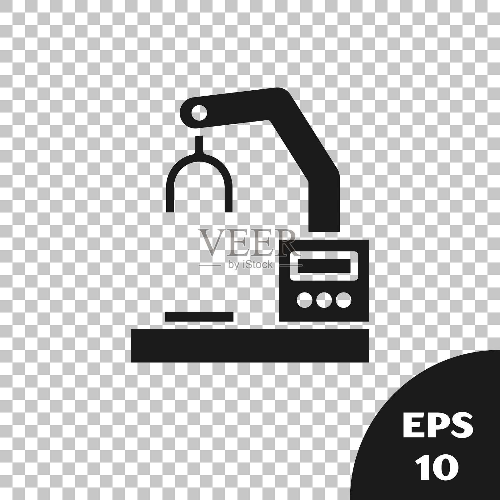 黑色工业机器机器人手臂手插画图片素材