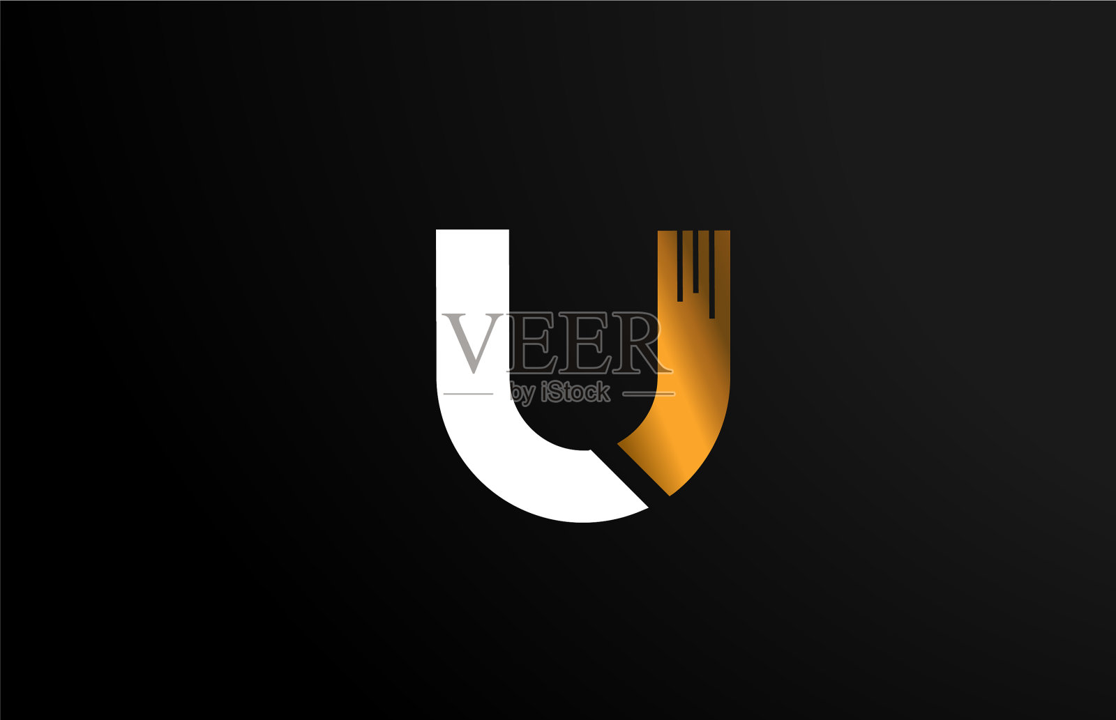 金色金色白色u标志字母字母插画图片素材