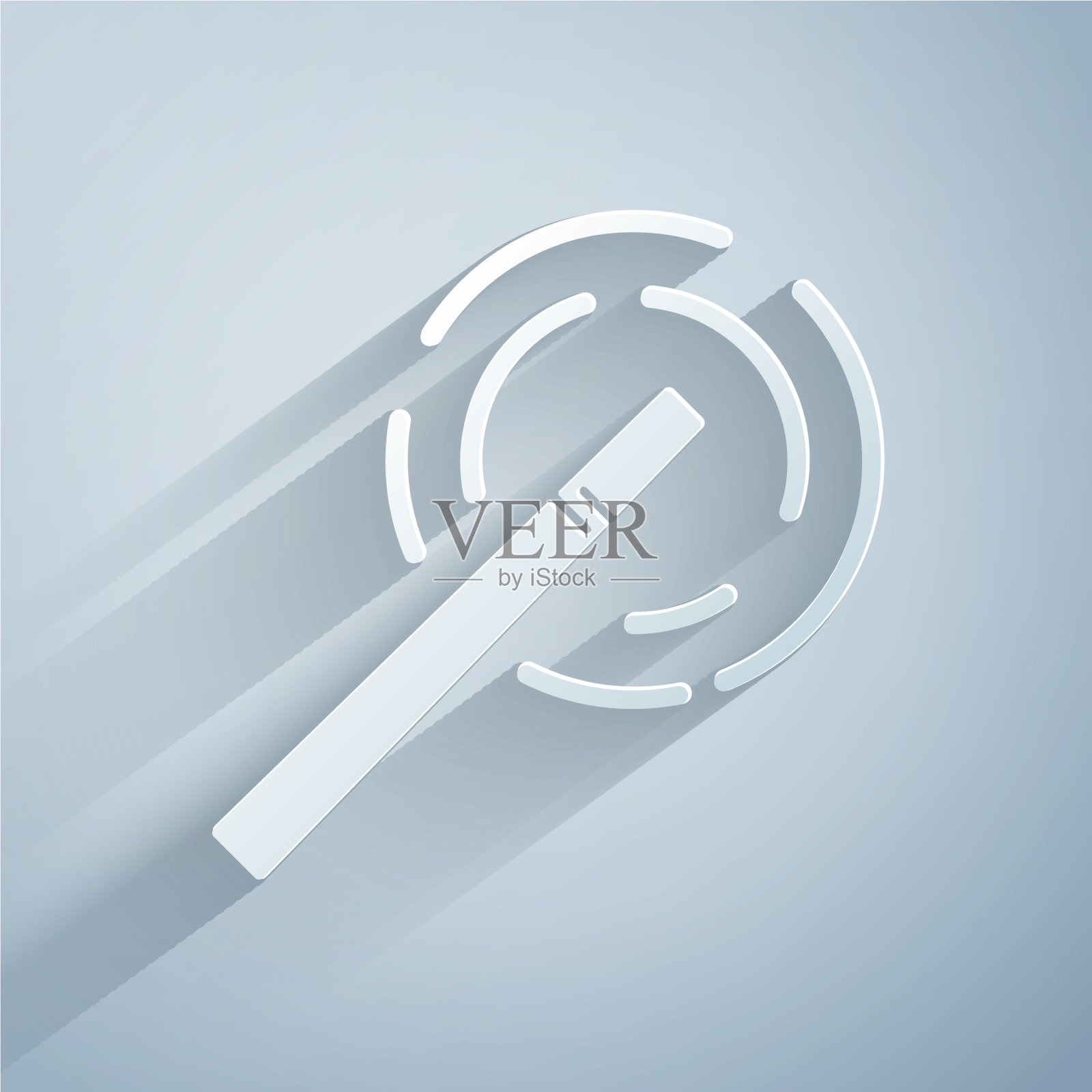 剪纸魔术棒图标孤立在灰色插画图片素材