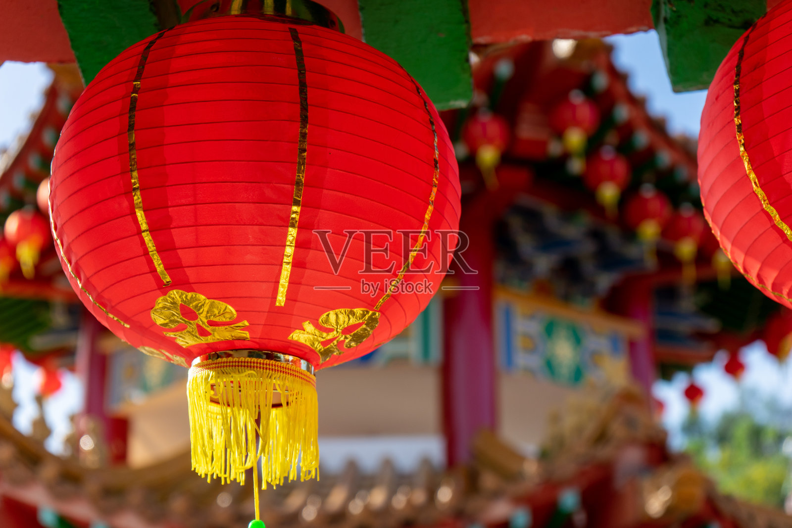 美丽的红灯笼装饰照片摄影图片