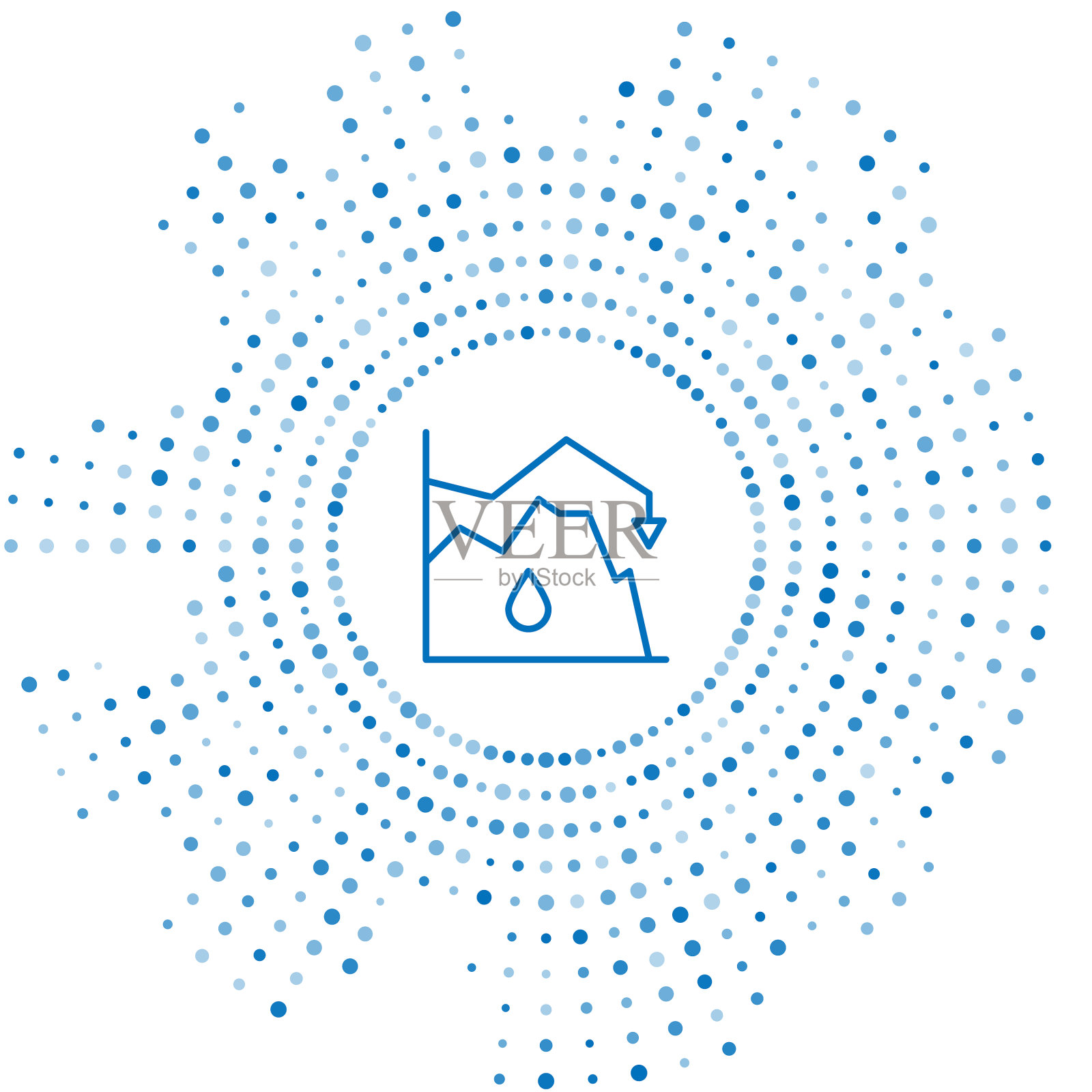 蓝线原油价格下跌图标孤立上插画图片素材