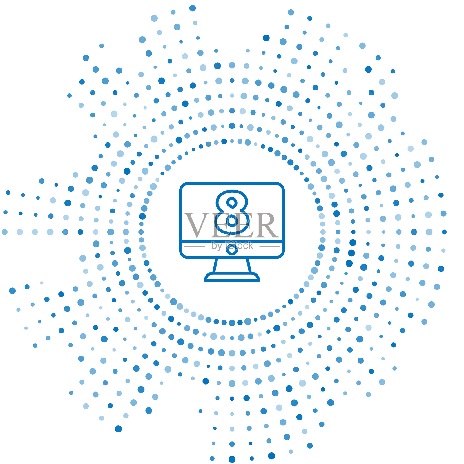 蓝线8月3日监测图标隔离上插画图片素材