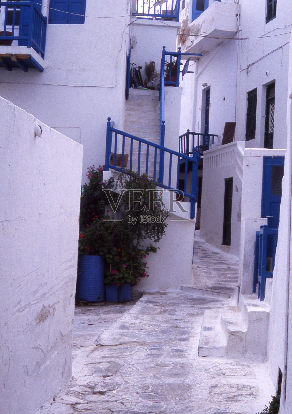 街,米克诺斯照片摄影图片