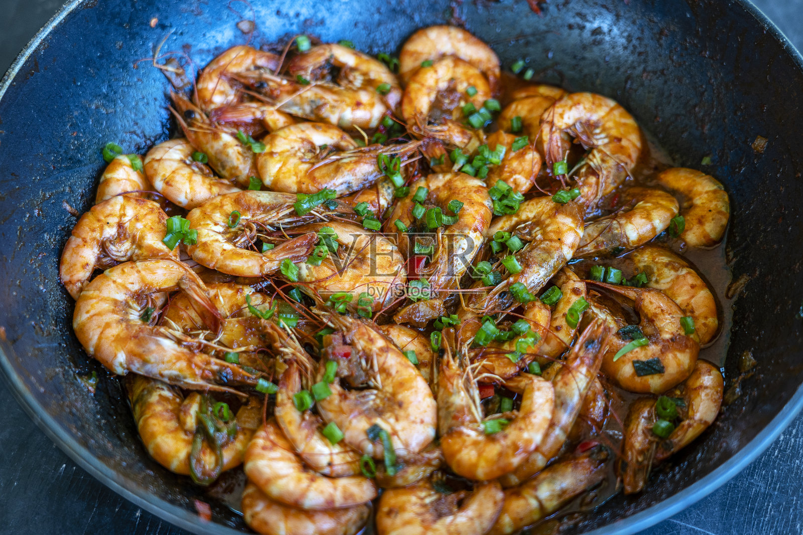 蒜香咖喱虾仁酱照片摄影图片