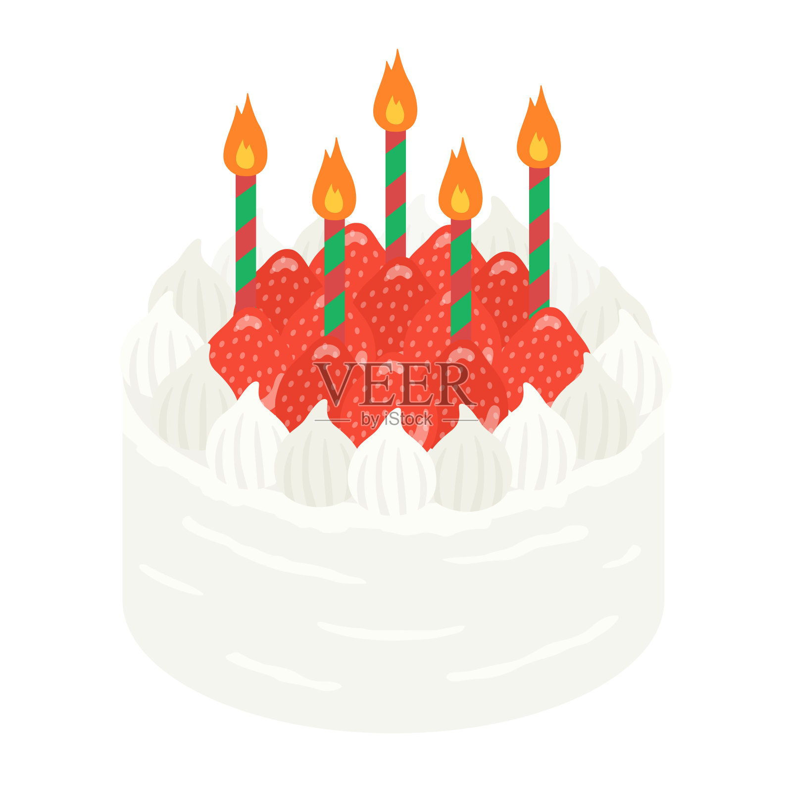 整个蛋糕的插图。插画图片素材