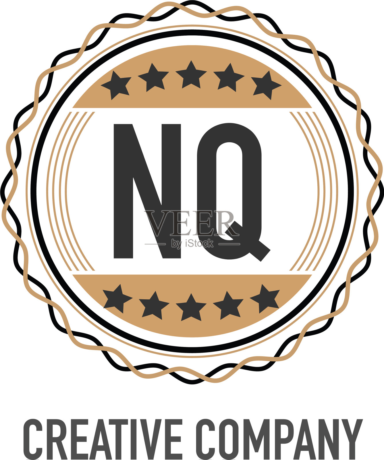 首字母nq优雅标志设计模板插画图片素材