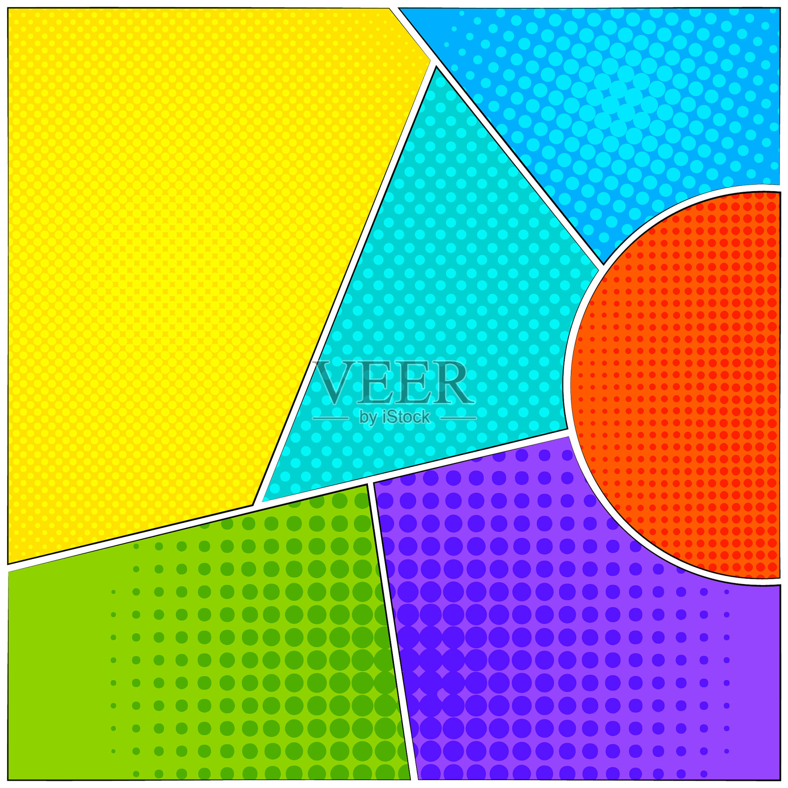 漫画色彩斑斓的灯光构图插画图片素材