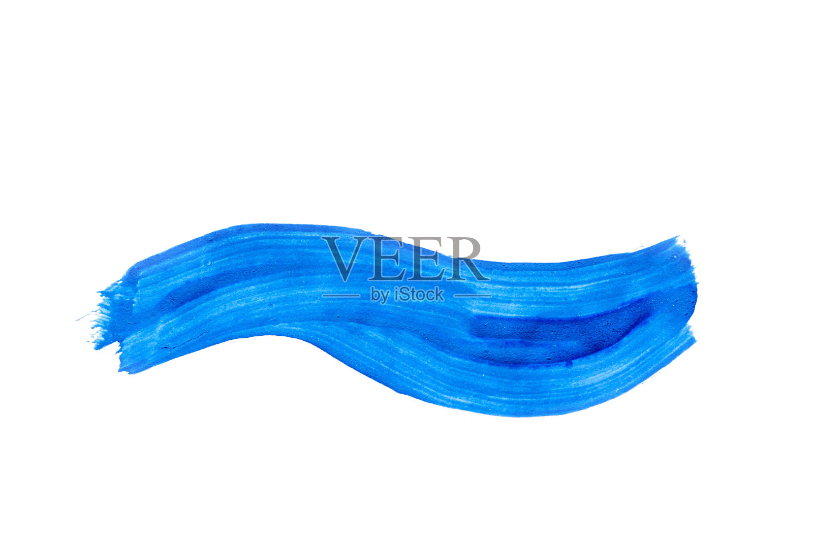 蓝色笔触与水彩孤立的白色背景照片摄影图片