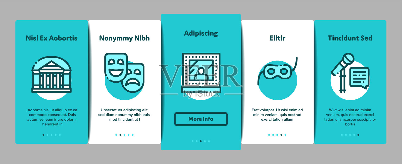 剧院设备上的元素图标设置图标素材