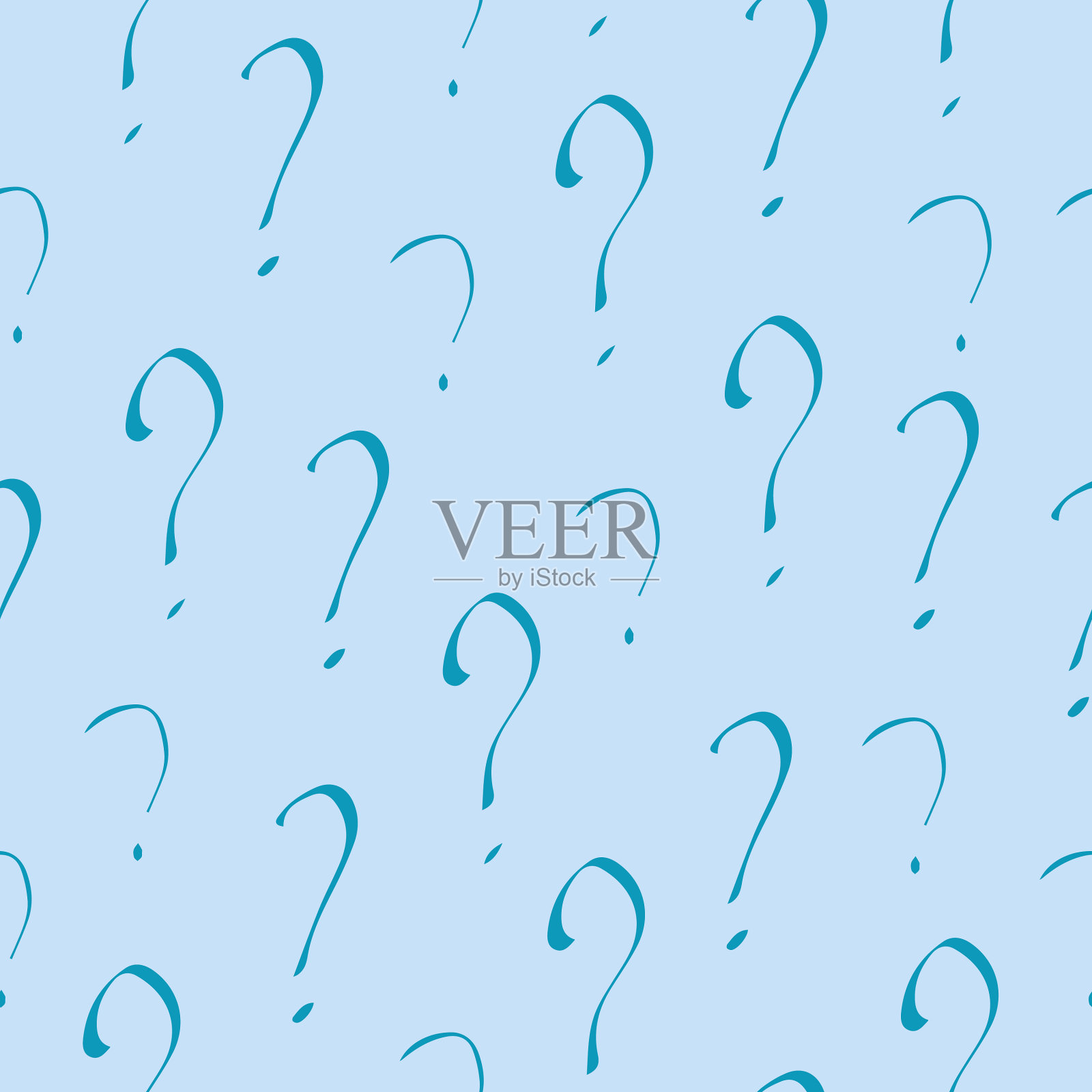 问号无缝图案手绘草图插画图片素材