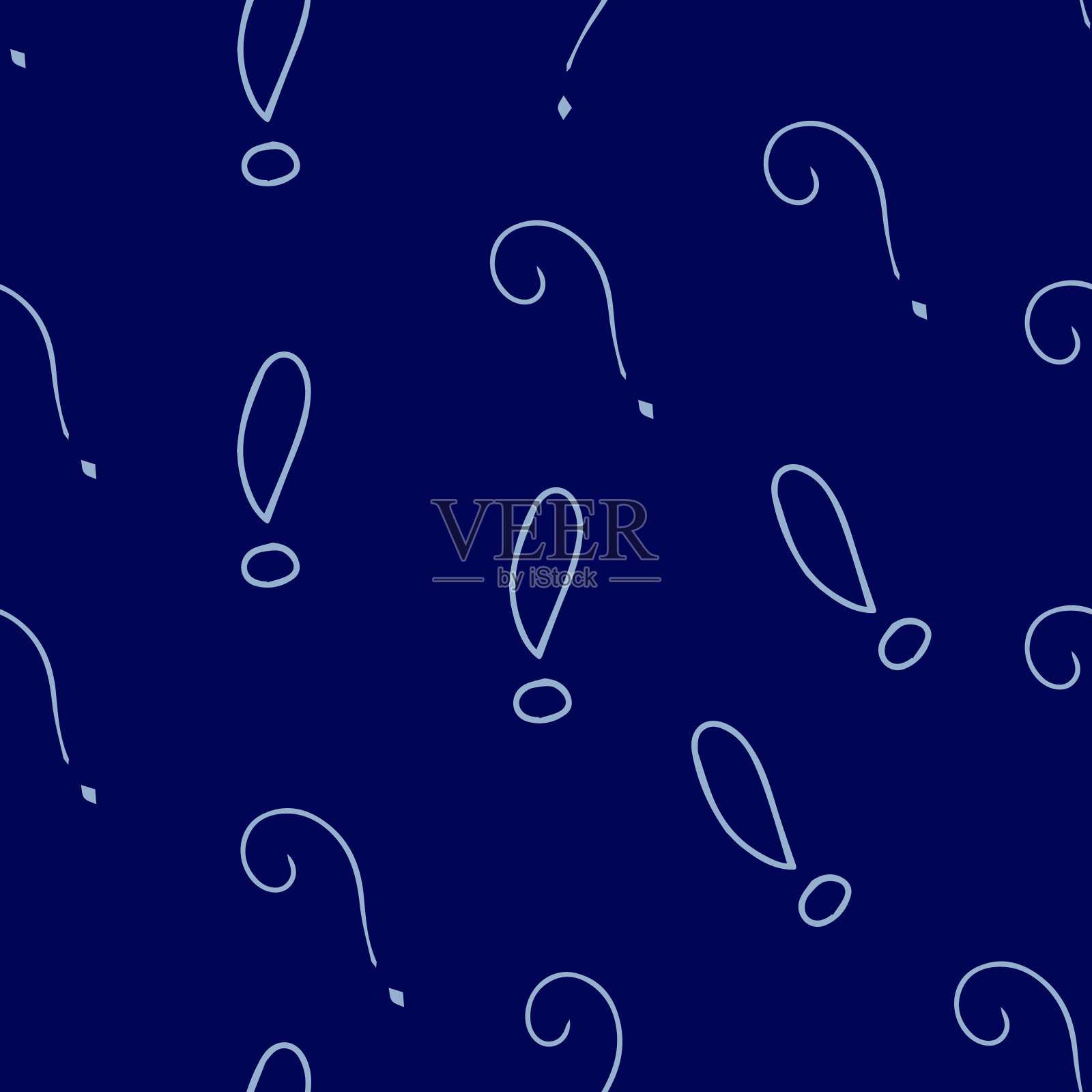 问号和感叹号无缝连接插画图片素材