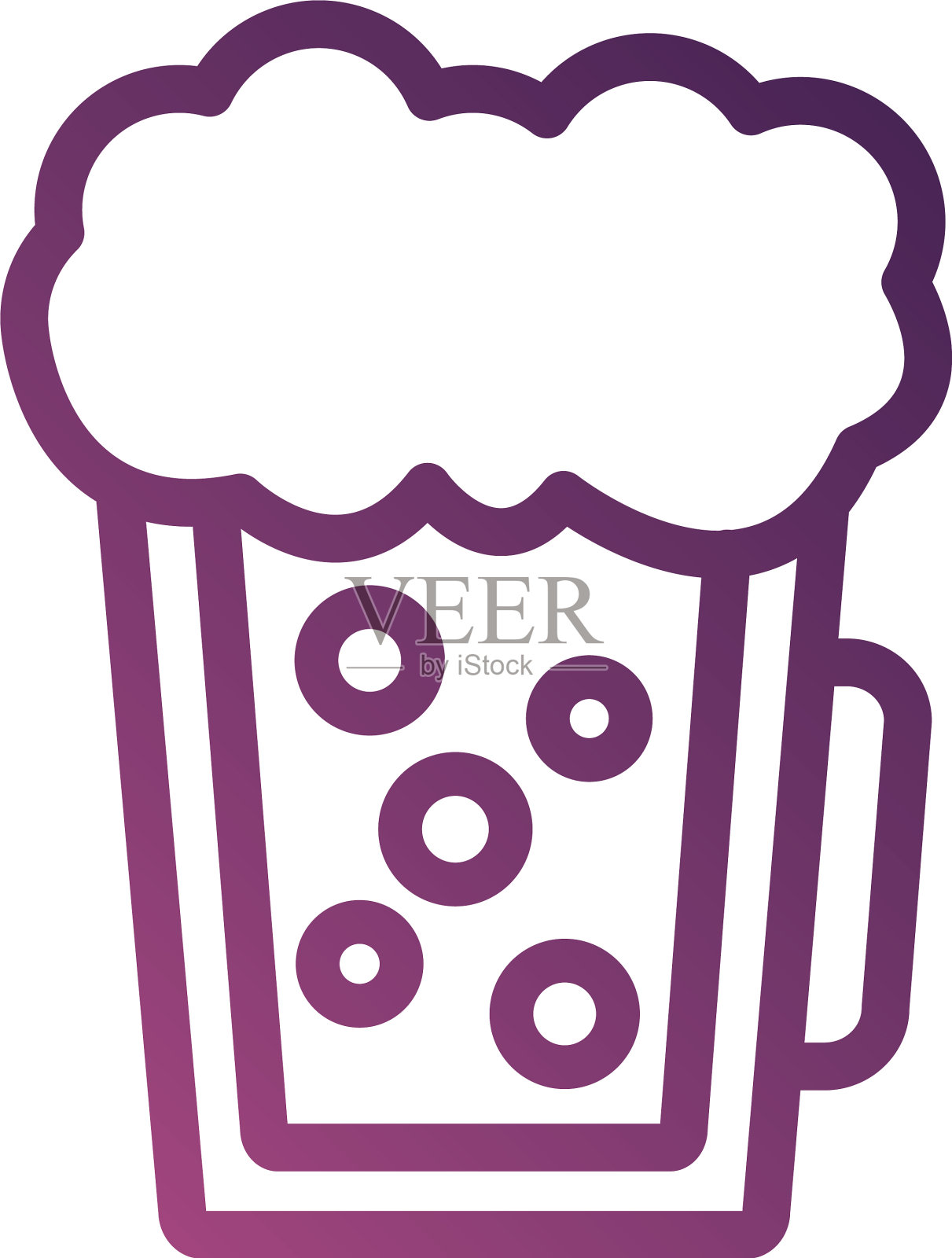 啤酒杯玻璃线条降级风格图标图标素材